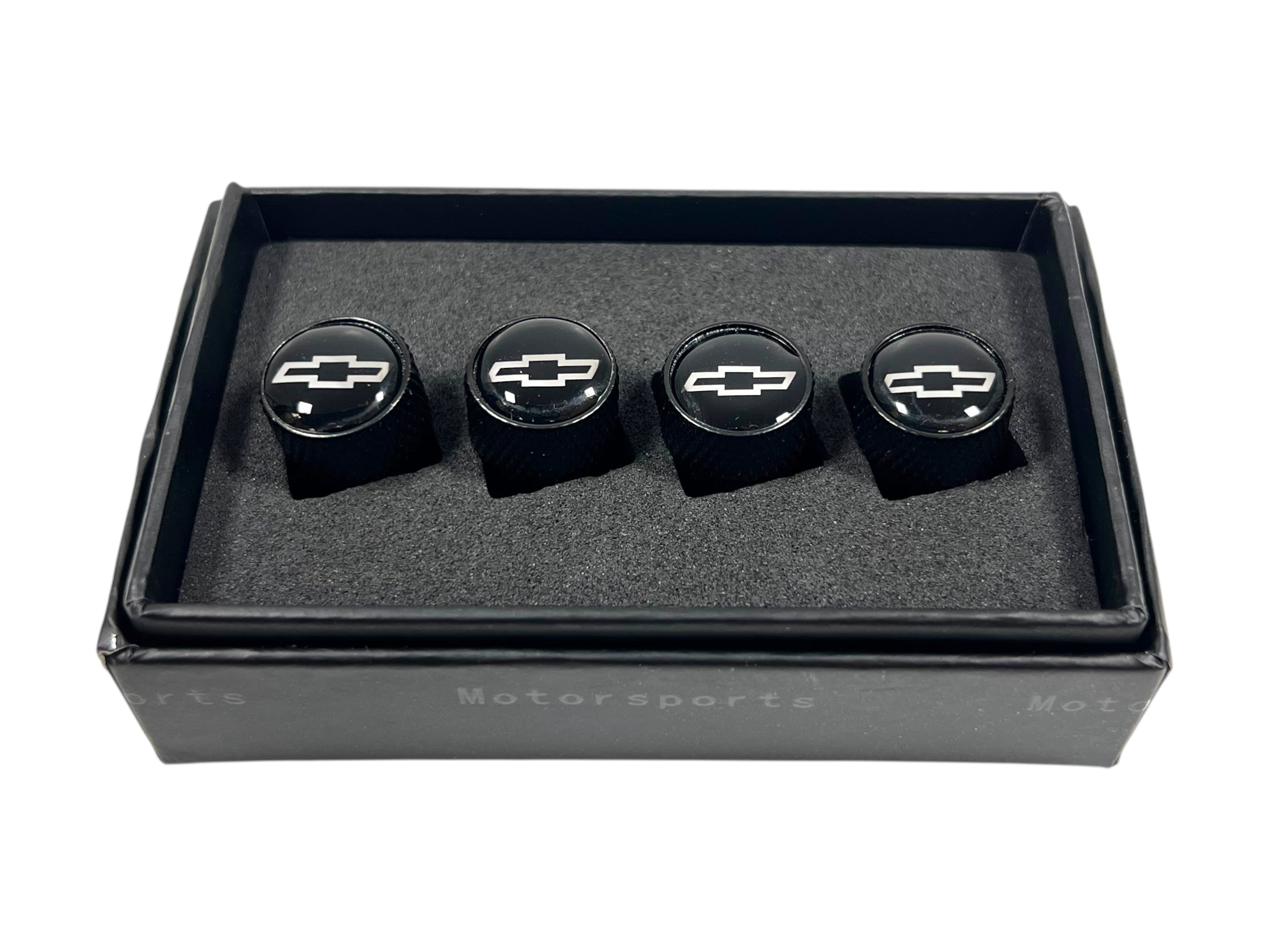 Chevrolet Black Knurled Valve Stem Caps