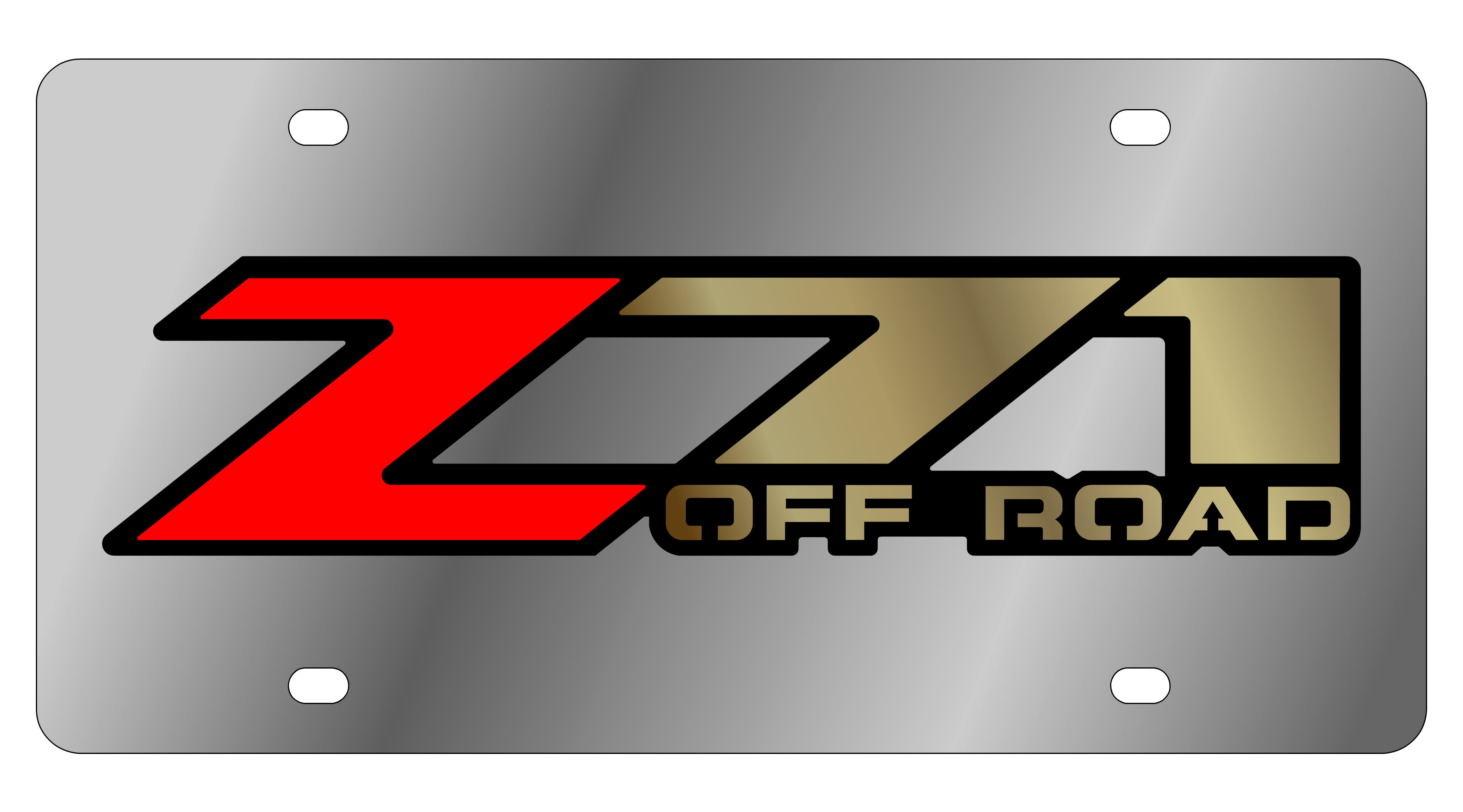 Chevrolet Z71 Off Road Stainless Steel License Plate