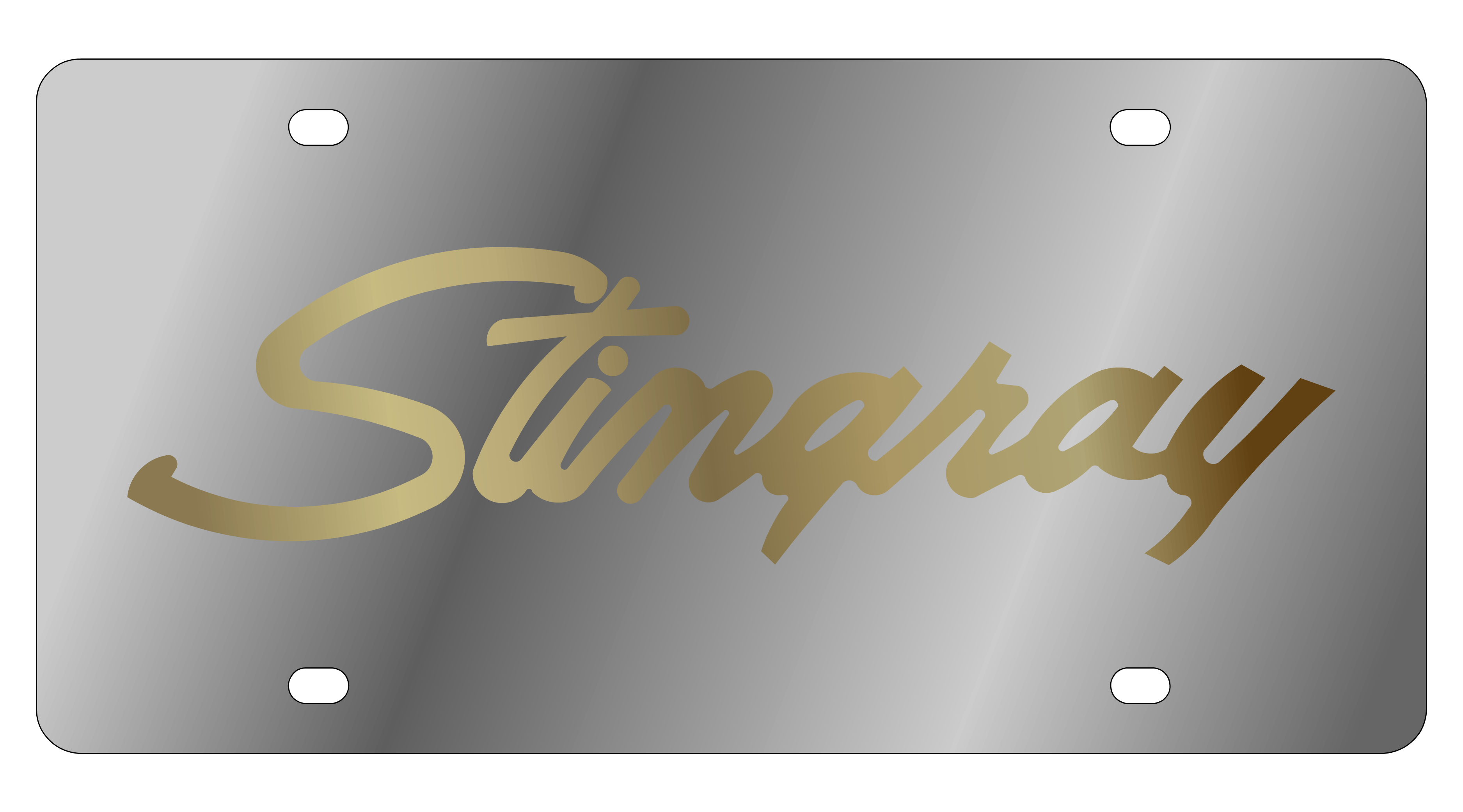 Chevrolet Corvette Stingray Stainless Steel License Plate
