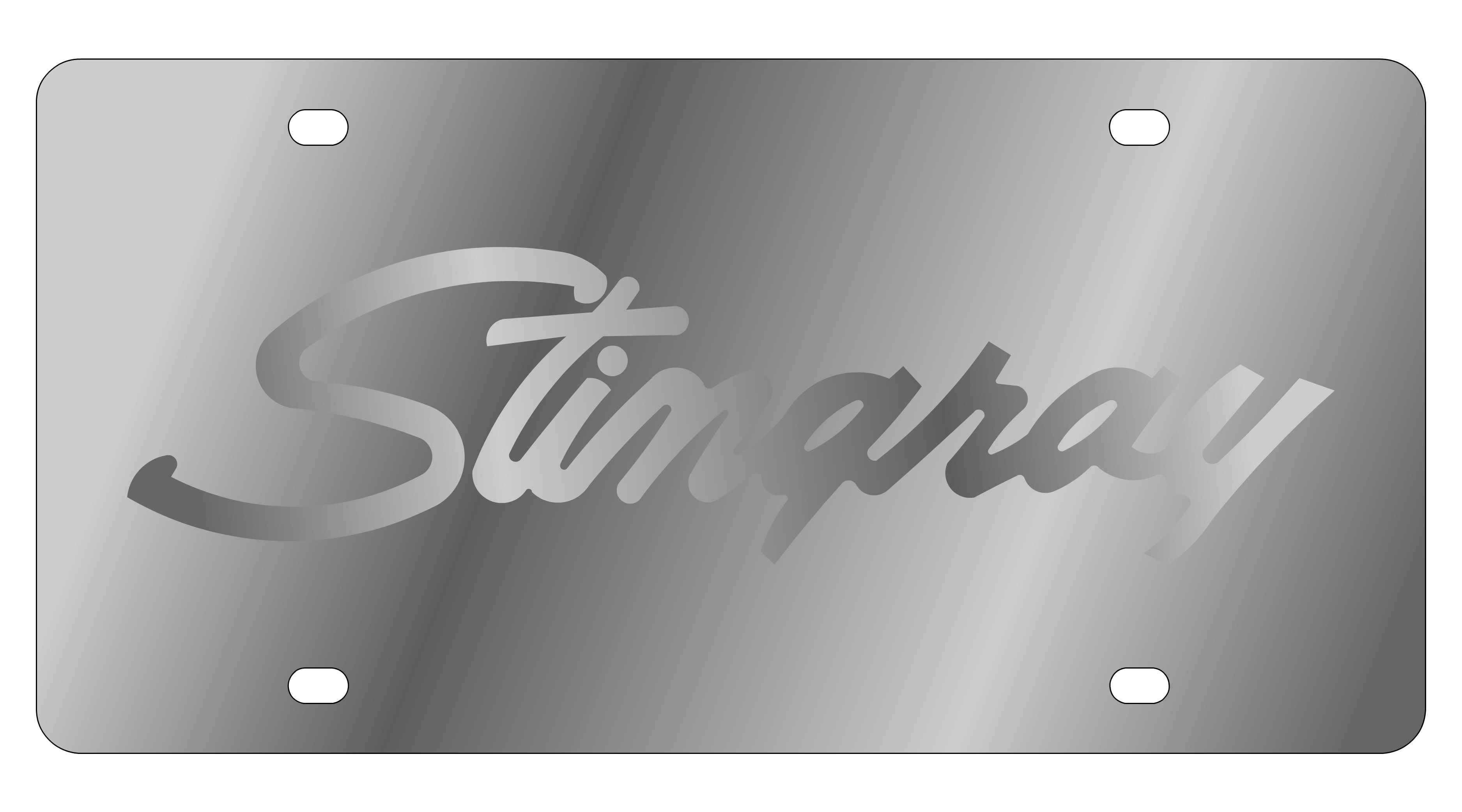 Chevrolet Corvette Stingray Stainless Steel License Plate