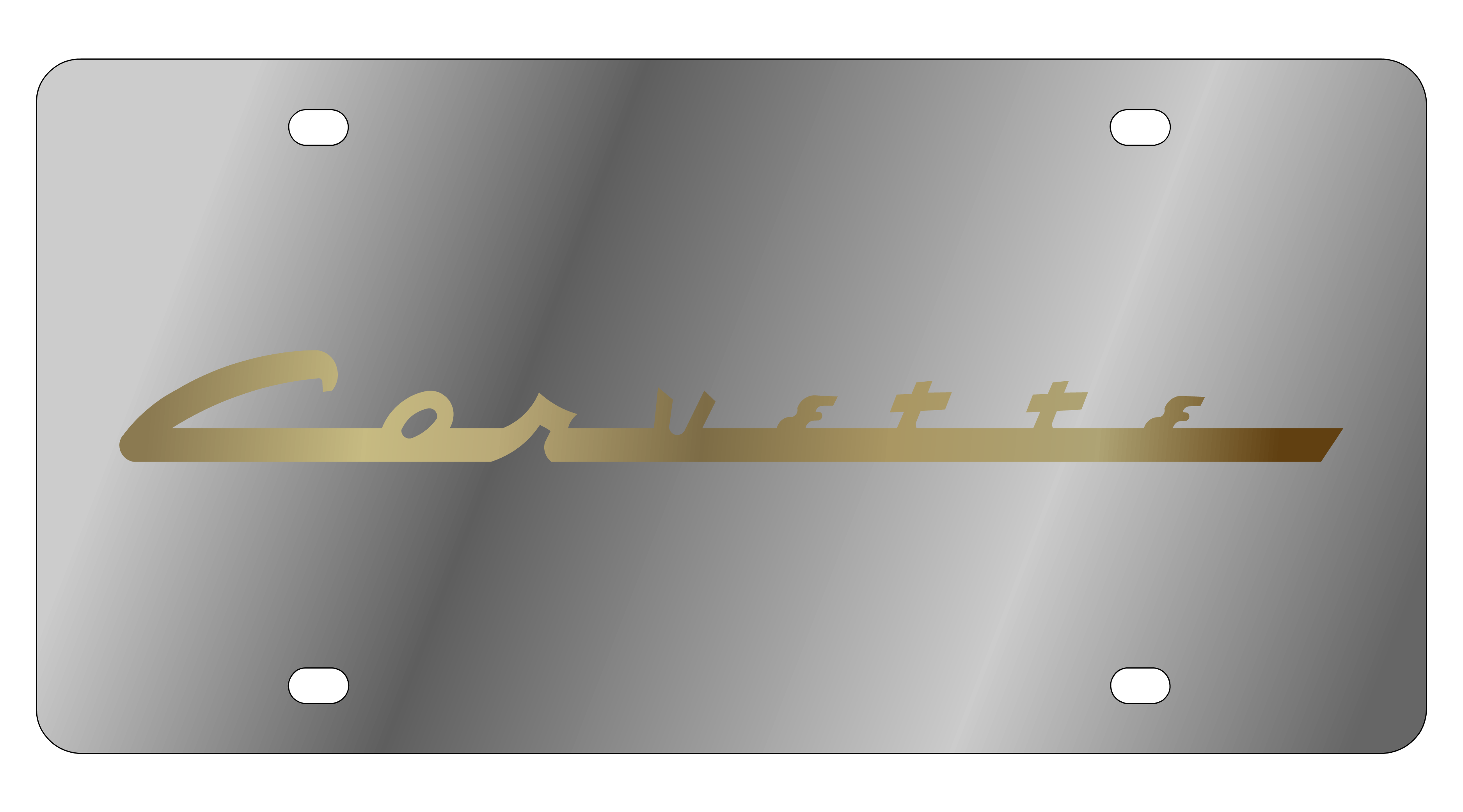 Chevrolet Corvette C1 Script Stainless Steel License Plate