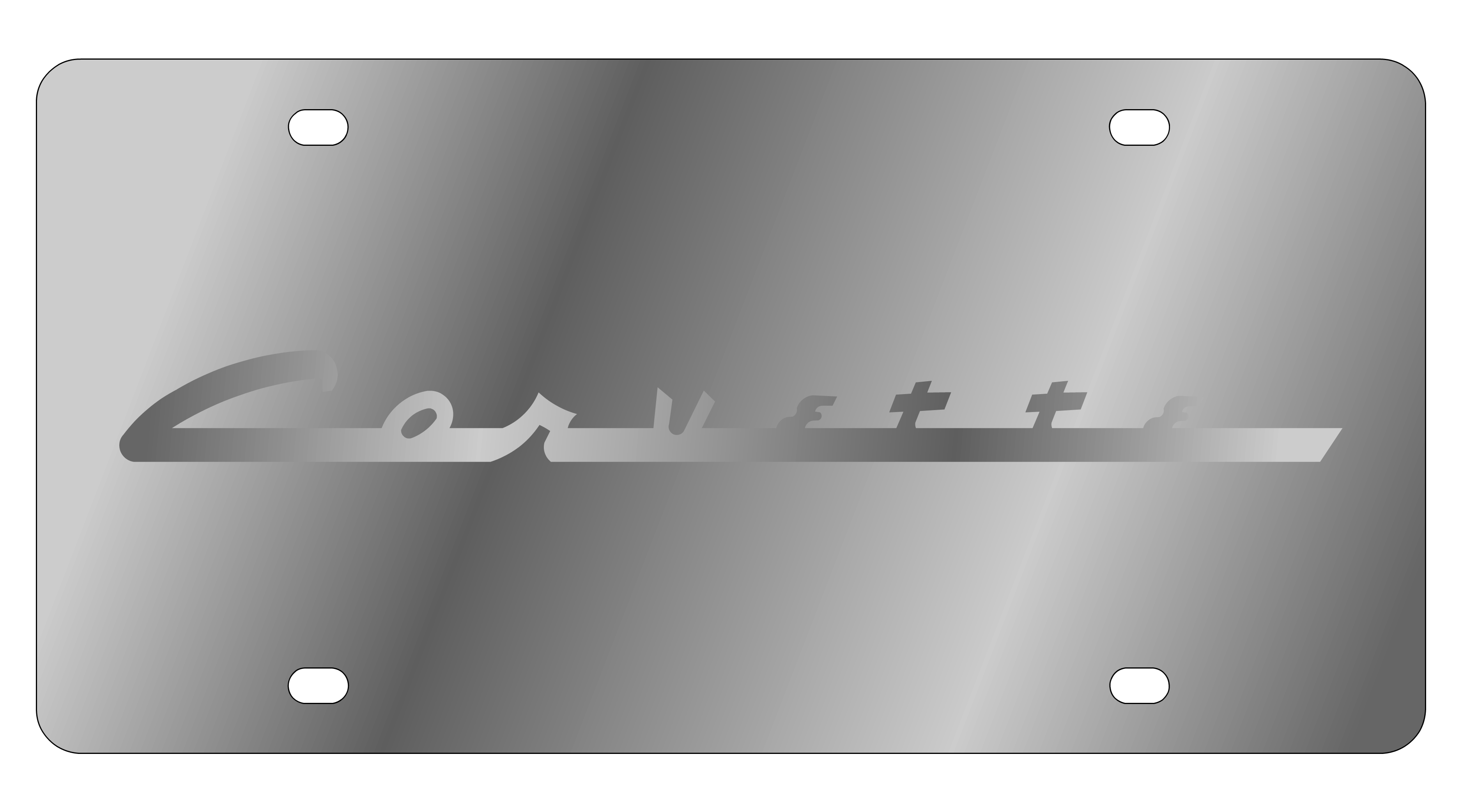 Chevrolet Corvette C1 Script Stainless Steel License Plate