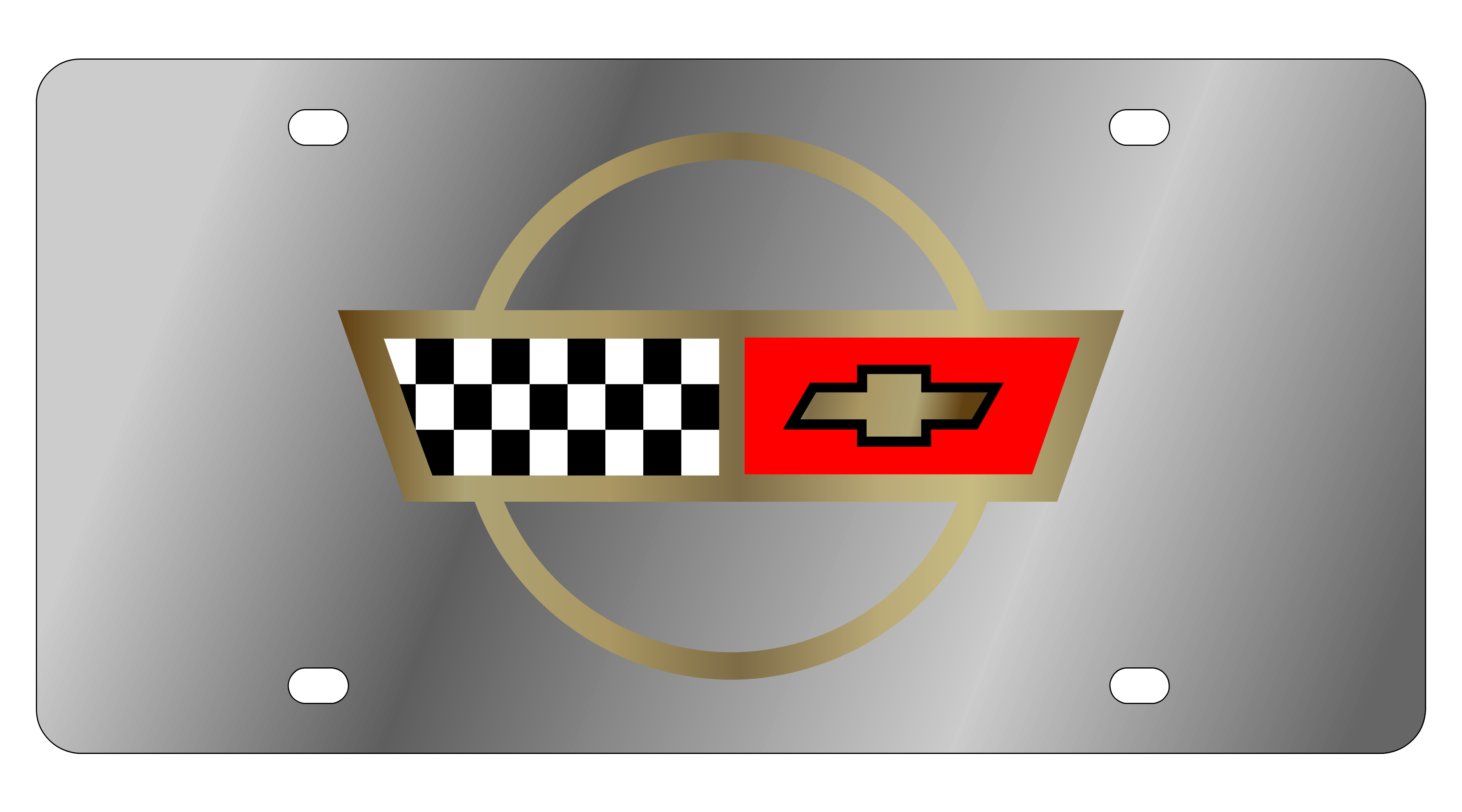 Chevrolet Corvette C4 Stainless Steel License Plate