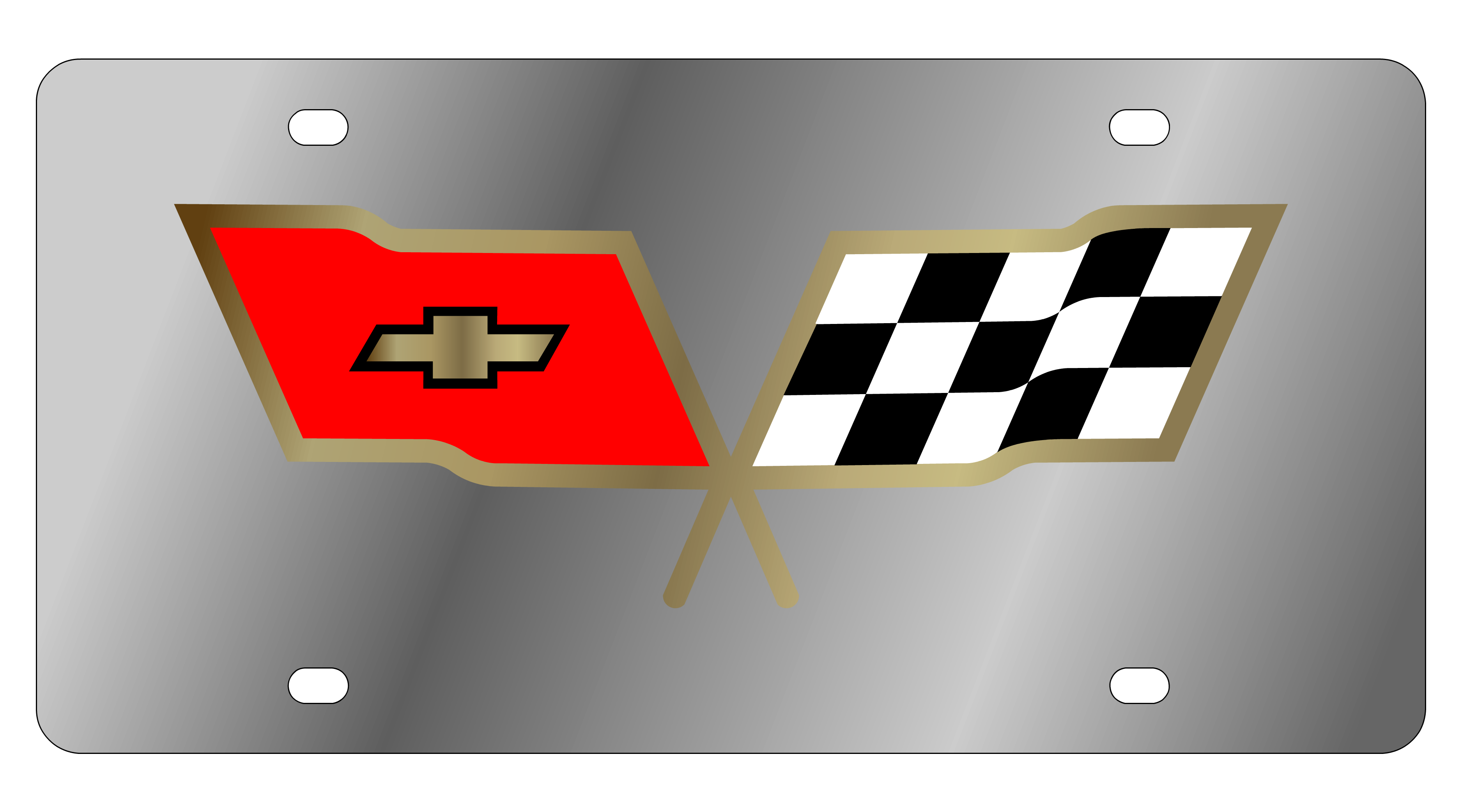 Chevrolet Corvette C3 Stainless Steel License Plate