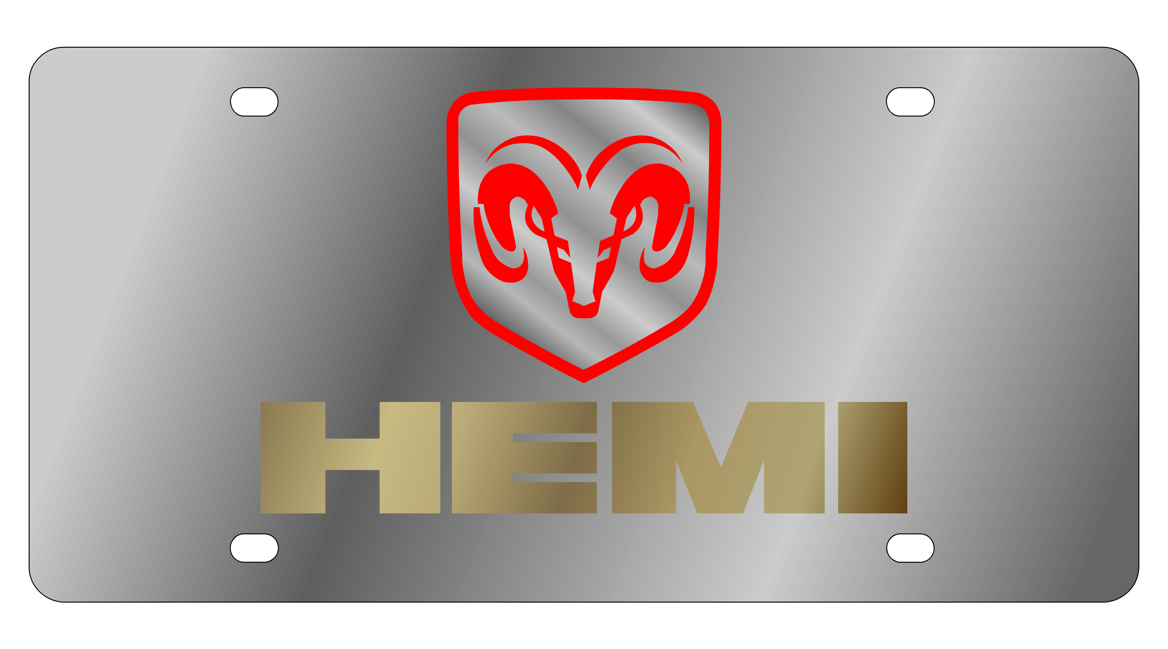 Dodge Hemi Stainless Steel License Plate