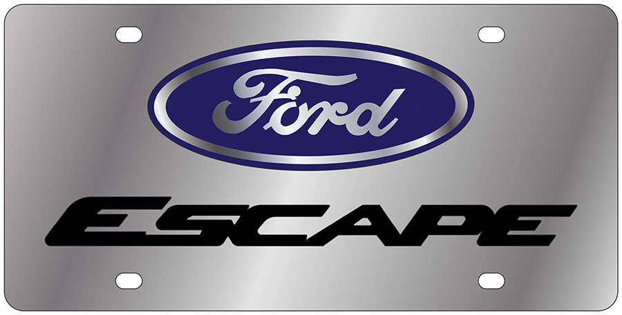 Eurosport Daytona Stainless Steel License Plate - 2017 Ford F-250, Mirror Finish, 3D Logo, USA Made