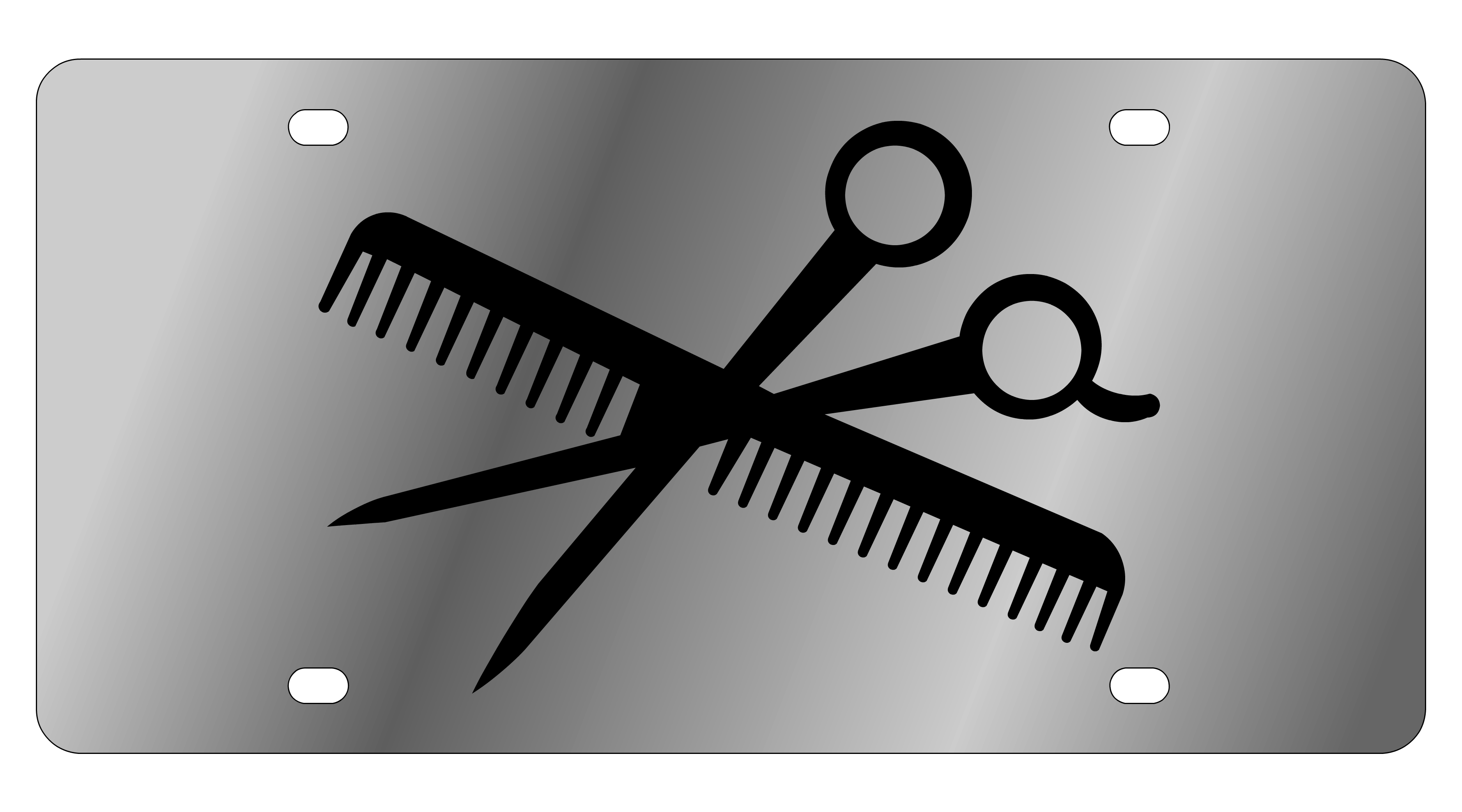 Comb & Scissor License Plate
