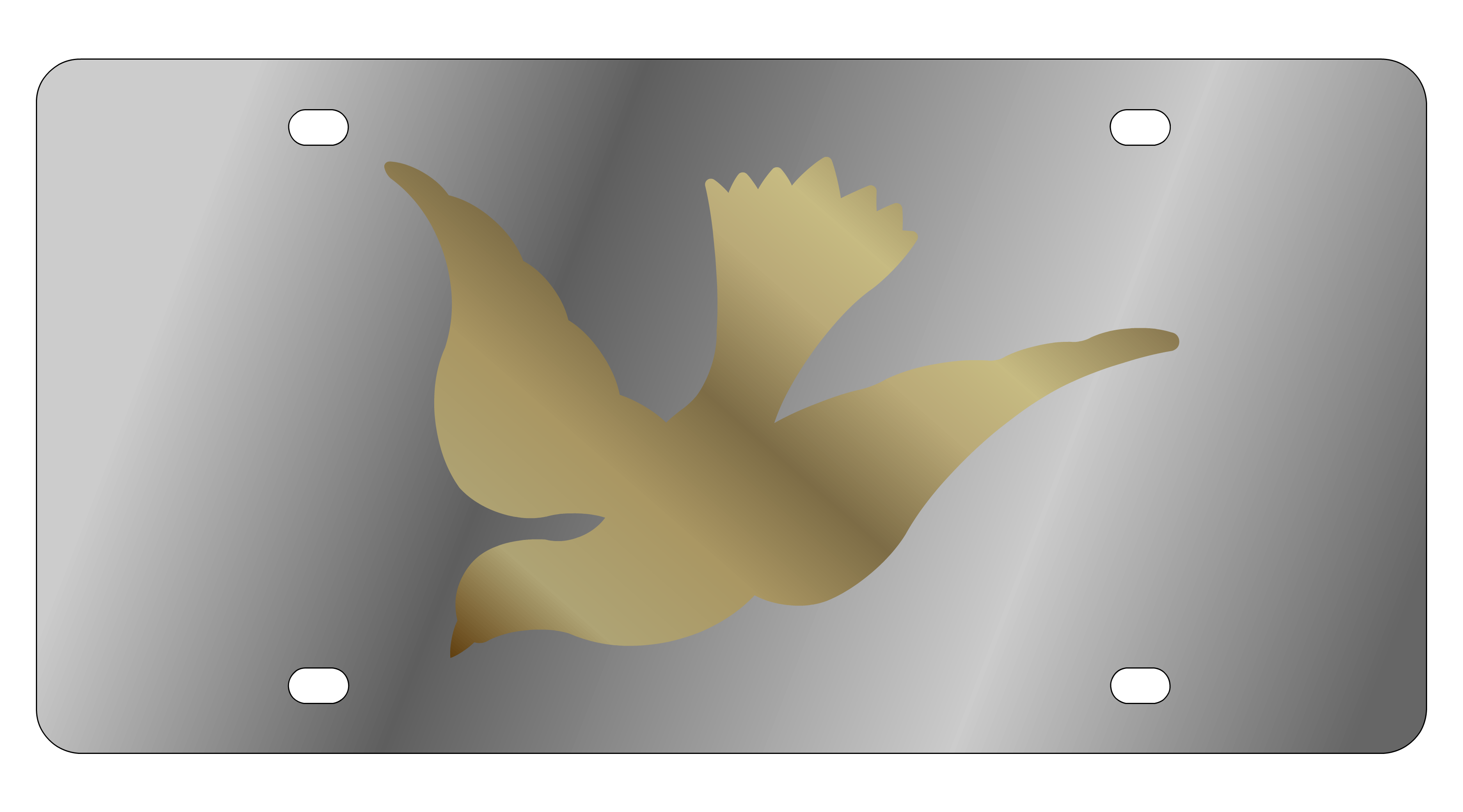 Dove Stainless Steel License Plate