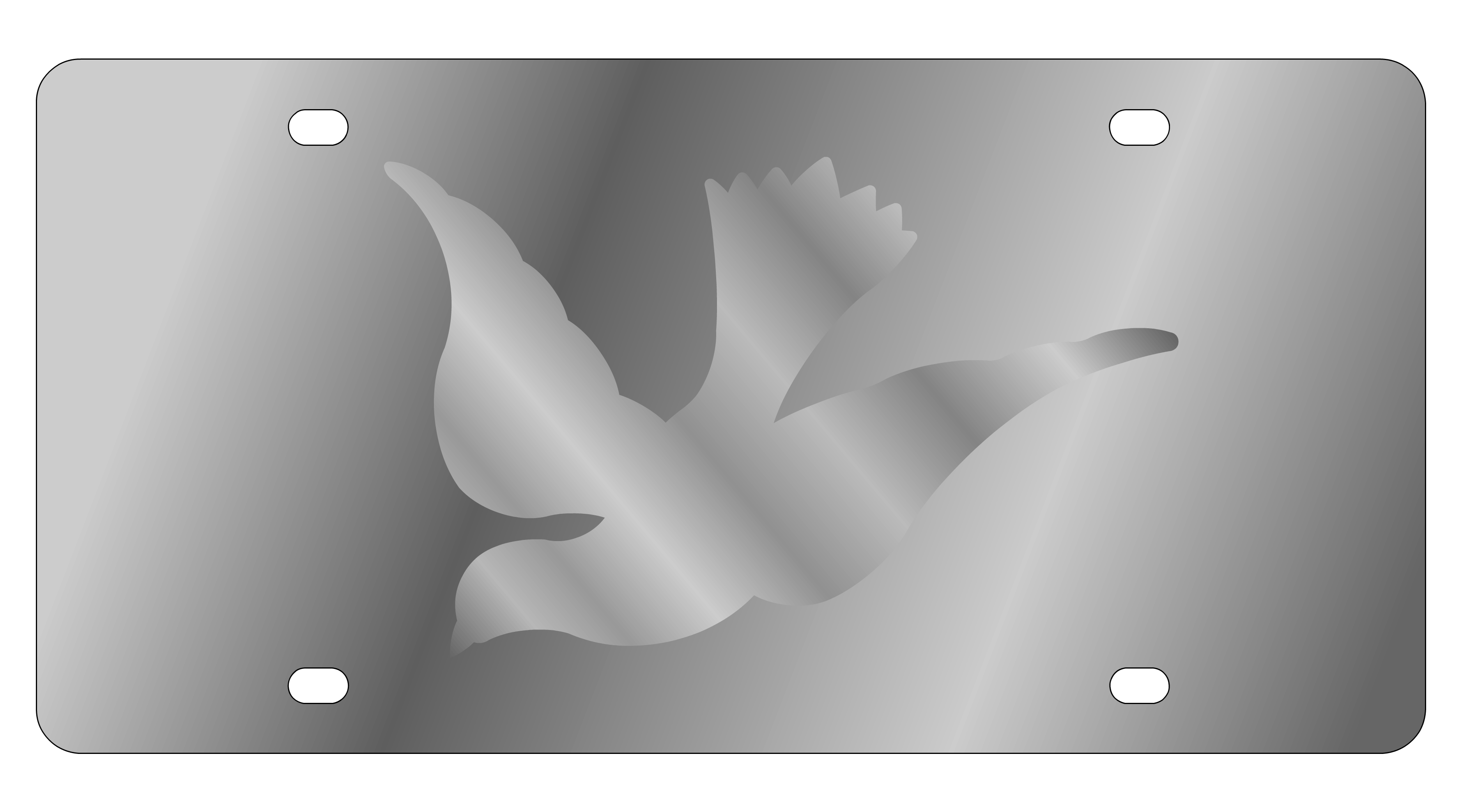Dove Stainless Steel License Plate