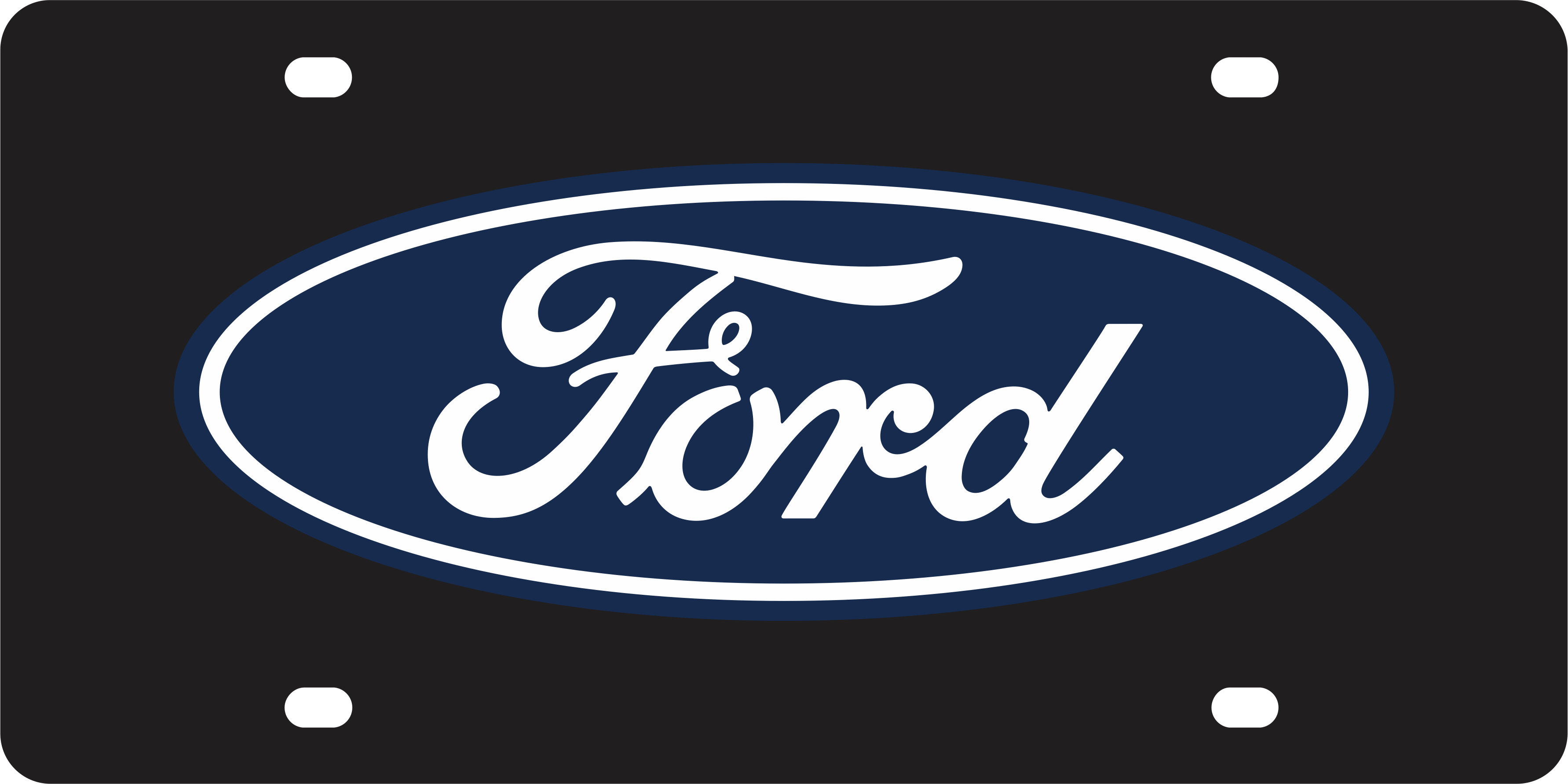 Ford Oval Acrylic License Plate