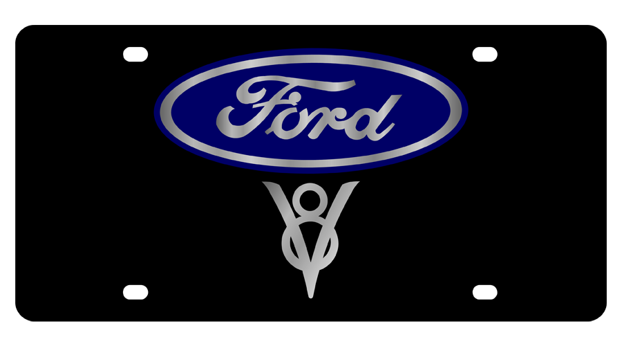 Ford V8 Acrylic License Plate