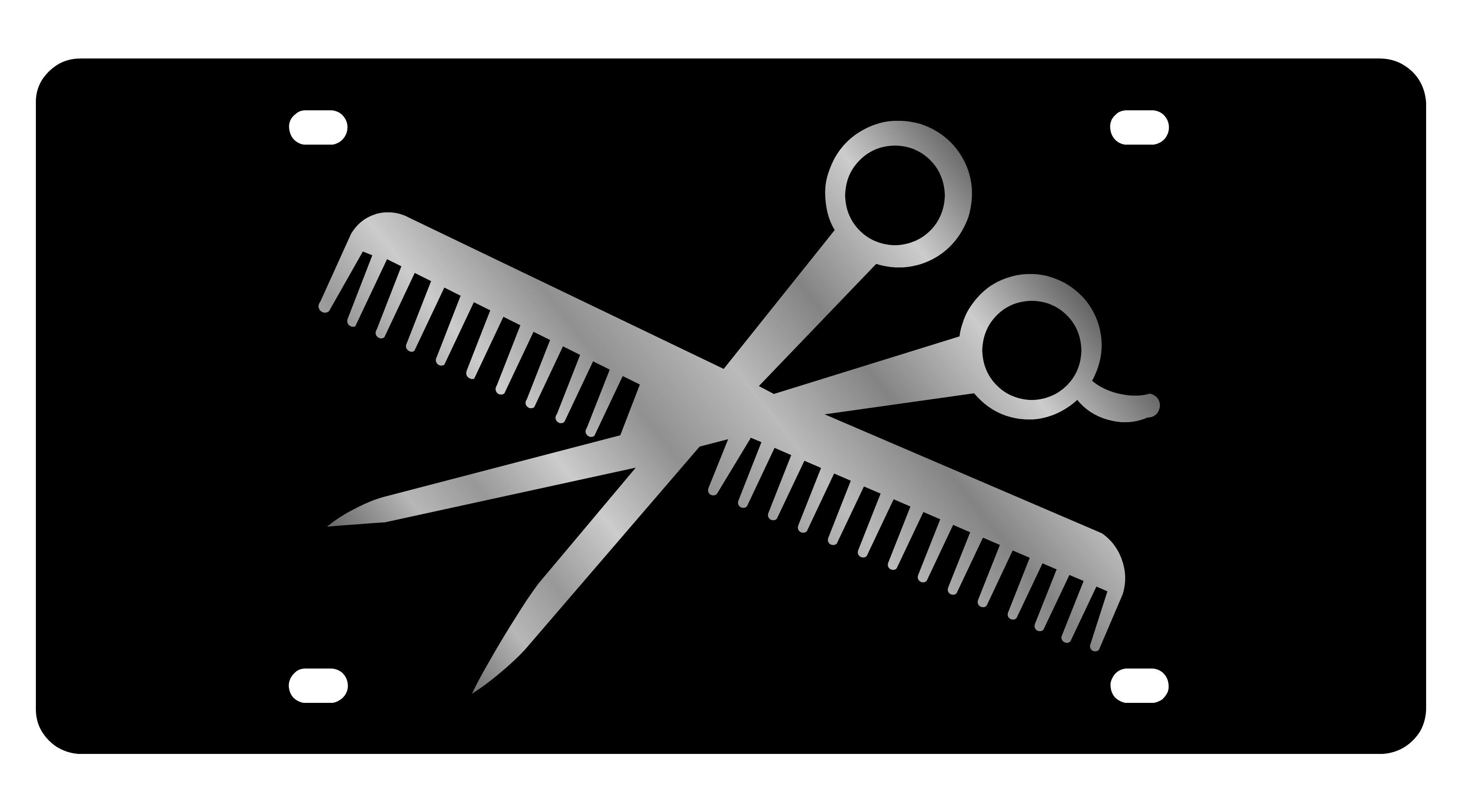 Comb & Scissor License Plate