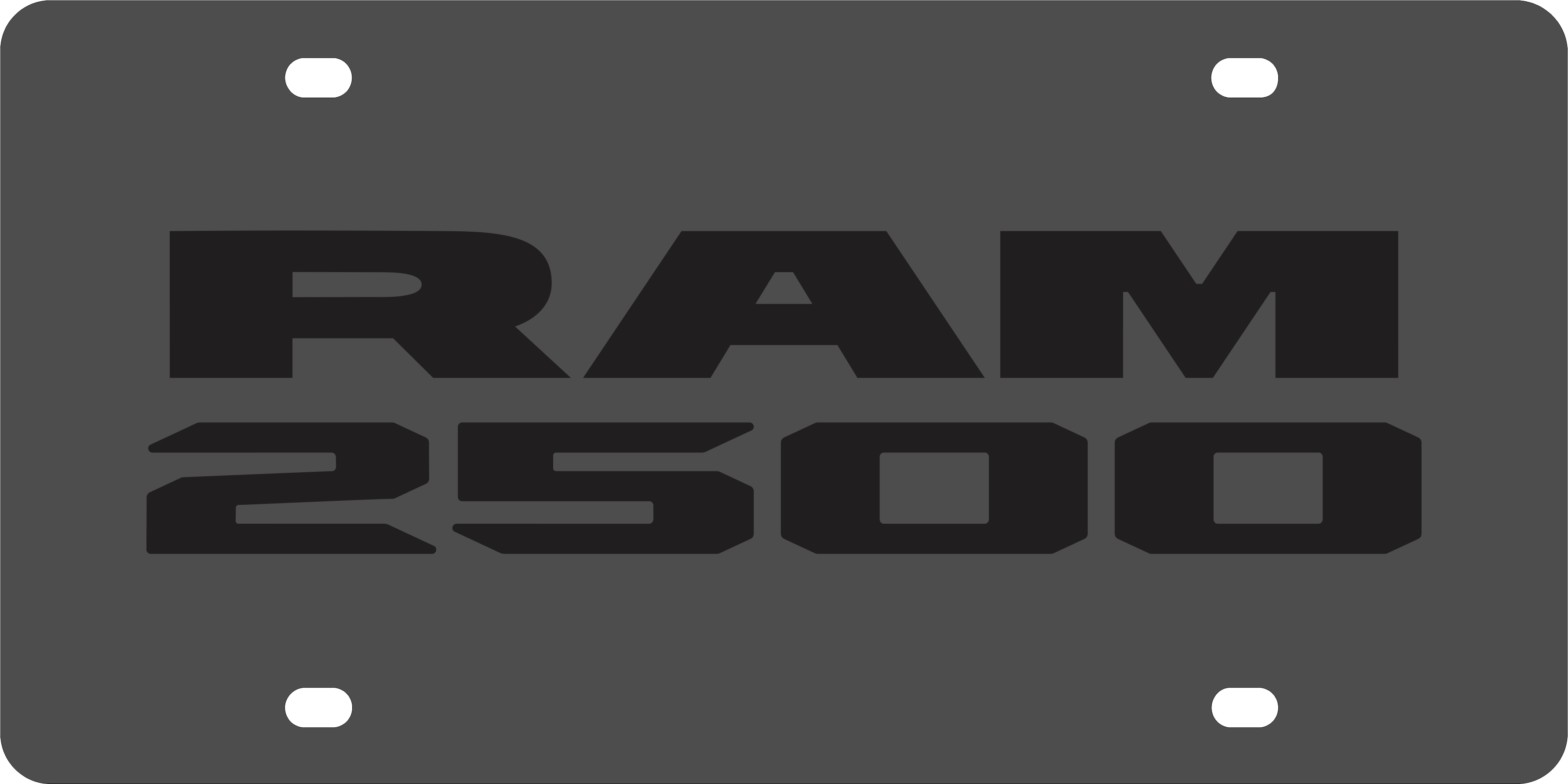 Dodge Ram 2500 Carbon Steel License Plate