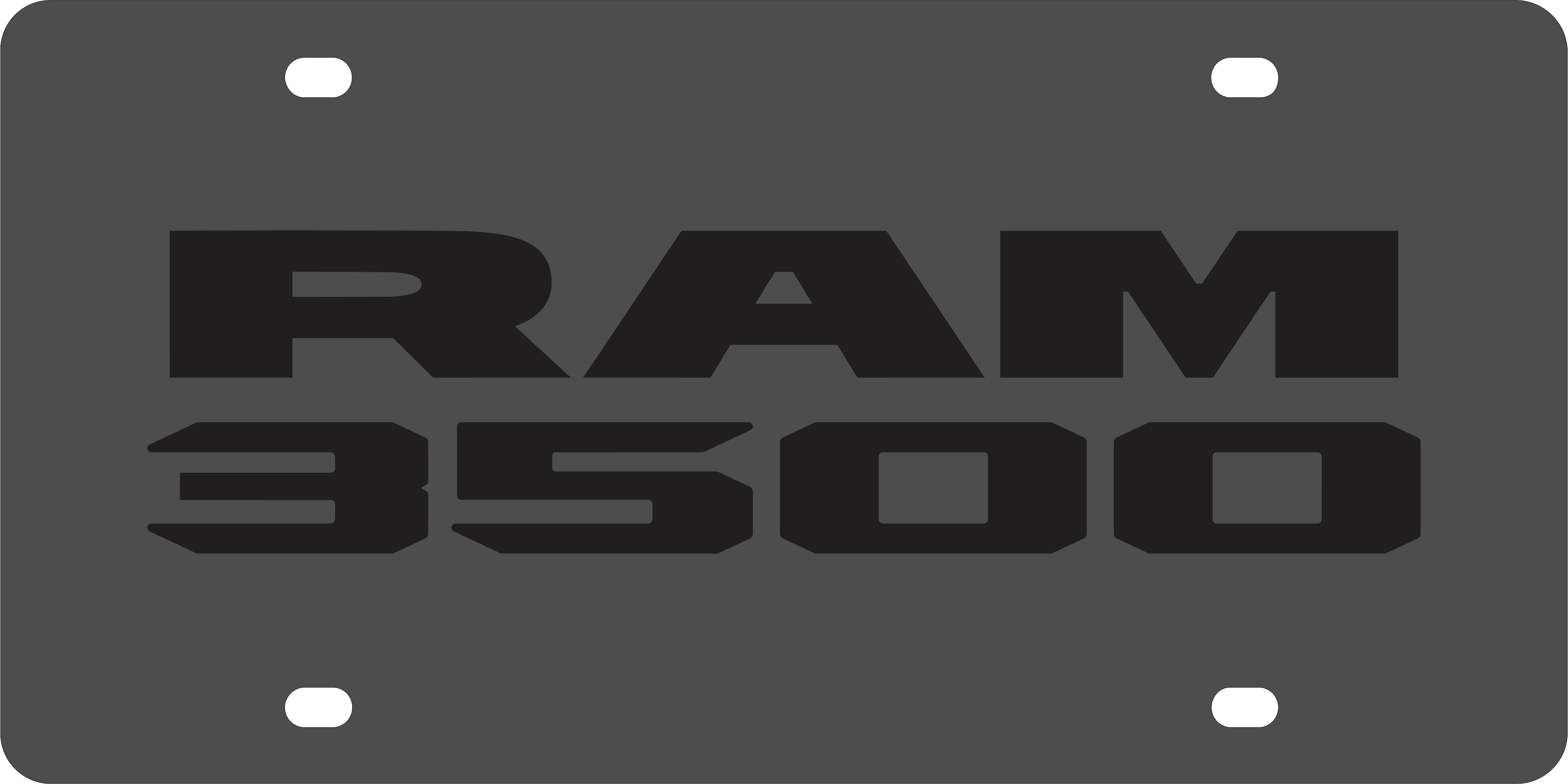 Dodge Ram 3500 Carbon Steel License Plate