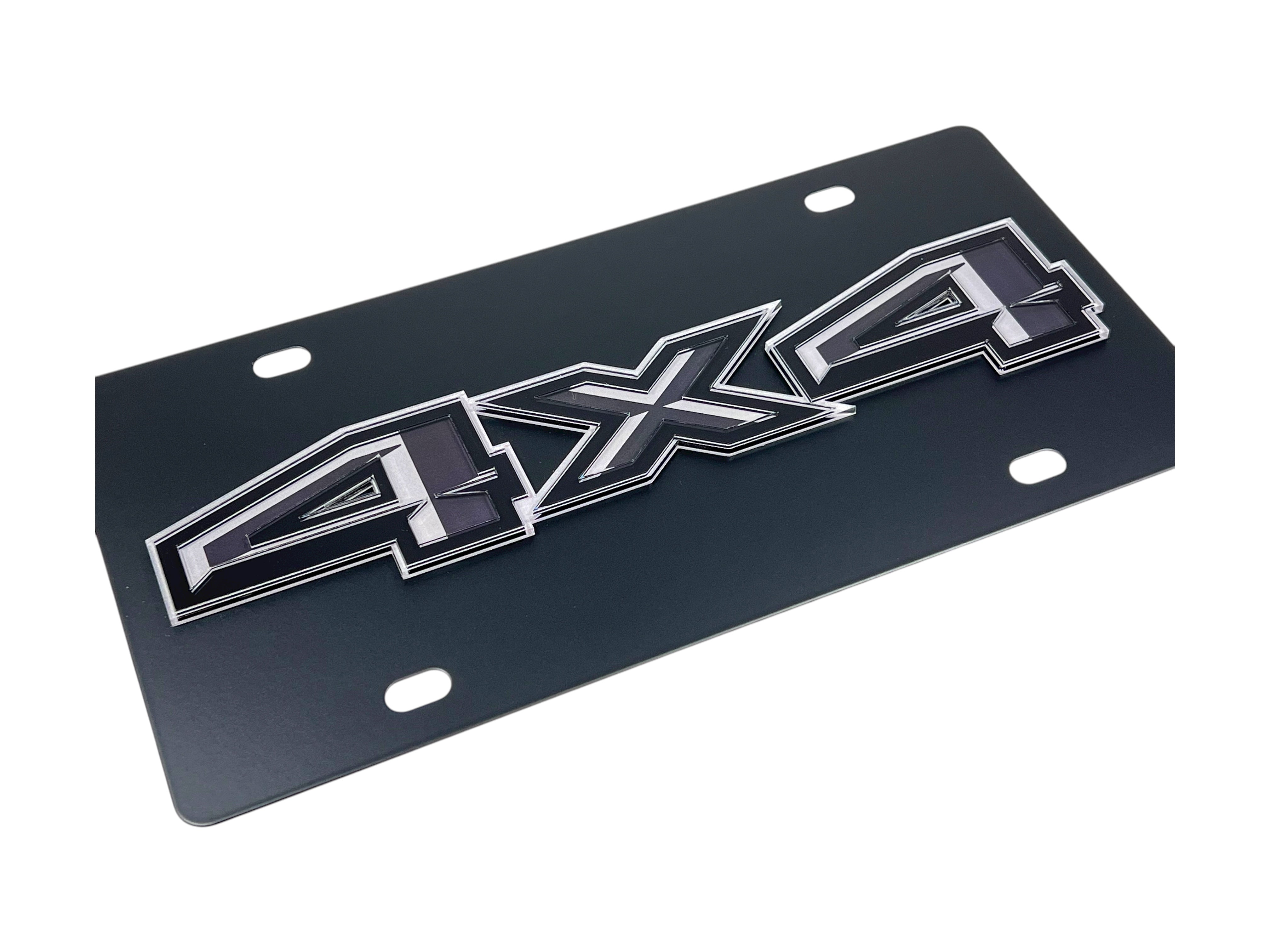 Ford 4X4 Blacked Out Carbon Steel License Plate