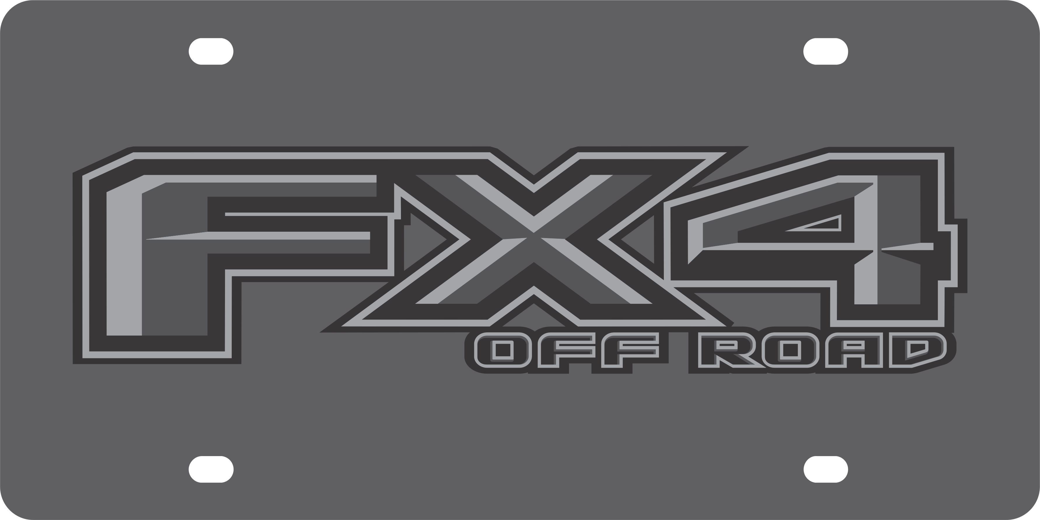 Ford FX4 Monochromatic Carbon Steel License Plate