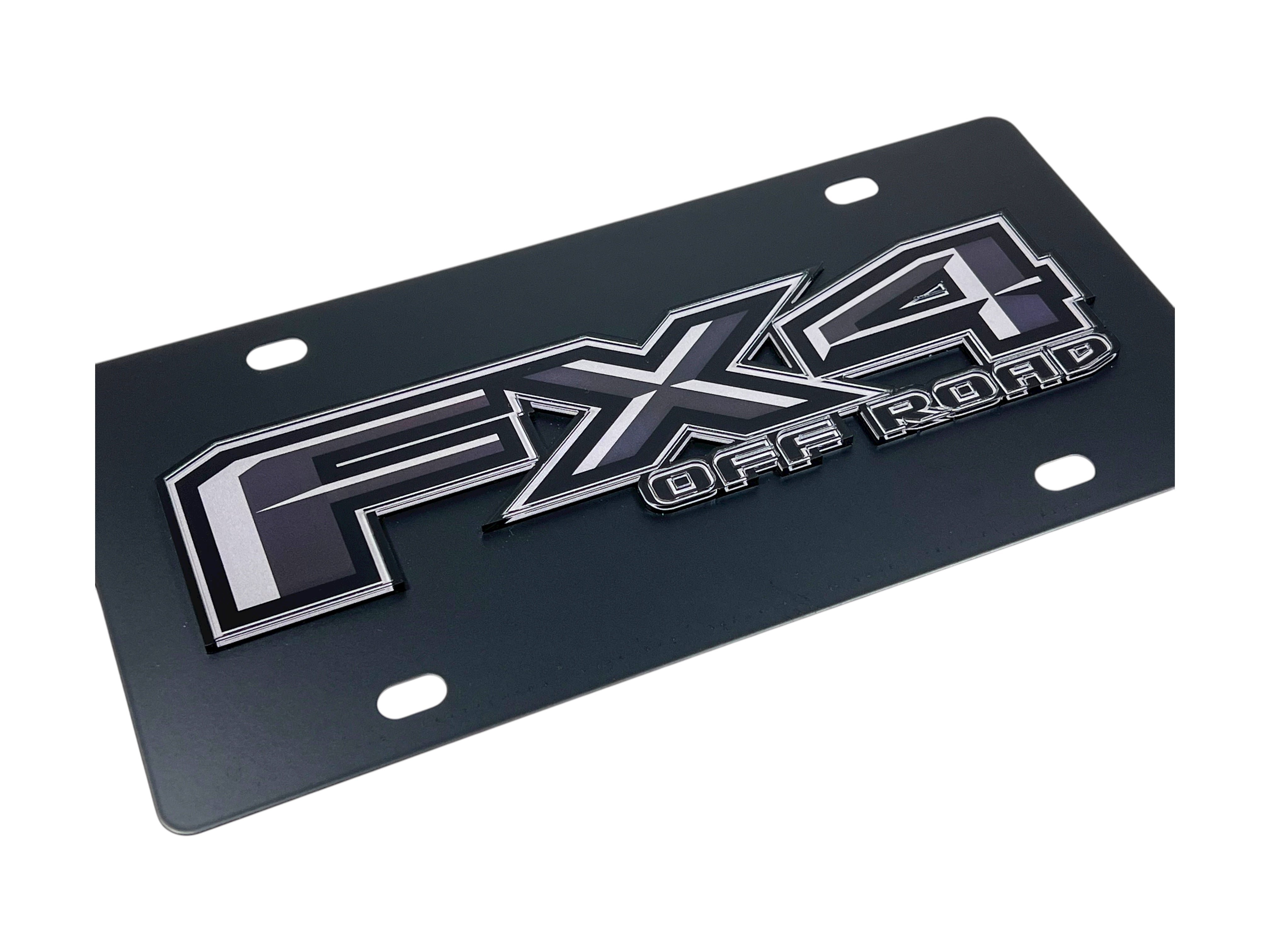 Ford FX4 Monochromatic Carbon Steel License Plate