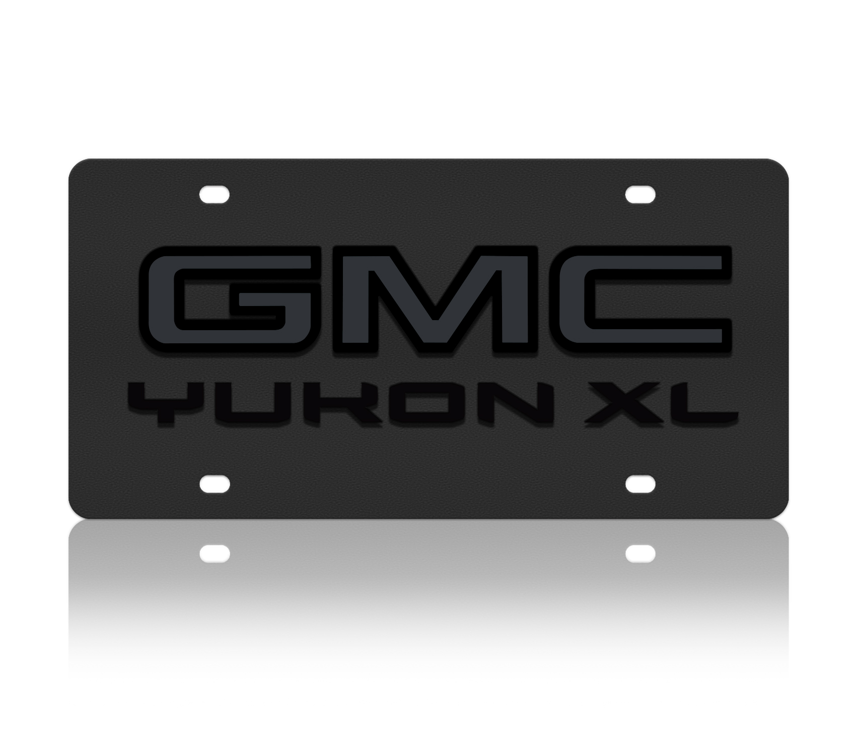 GMC Yukon XL Blacked Out Carbon Steel License Plate
