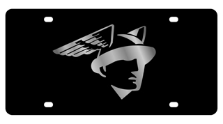 Retro Mercury Man Carbon Steel License Plate