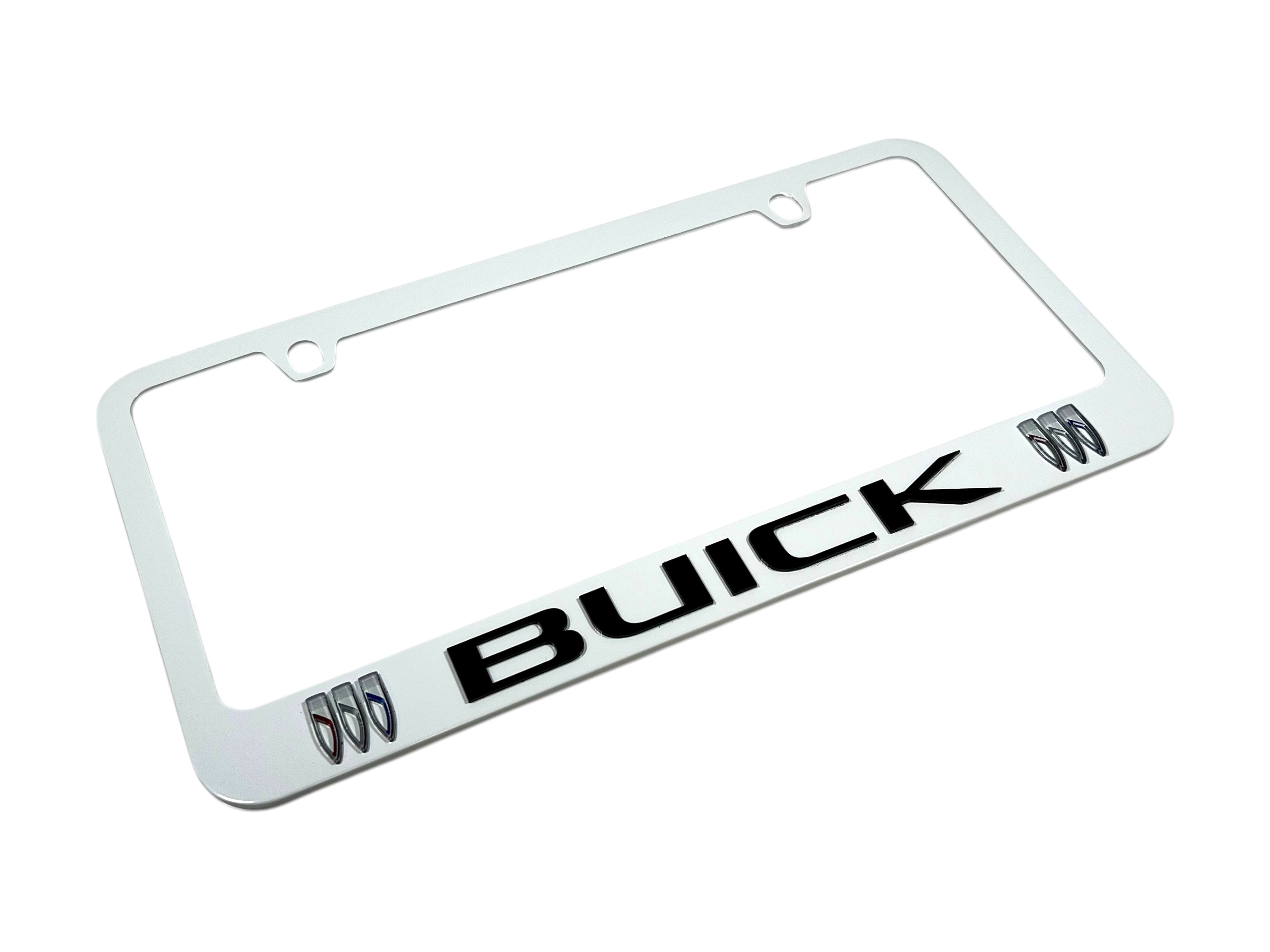 Buick White License Plate Frame