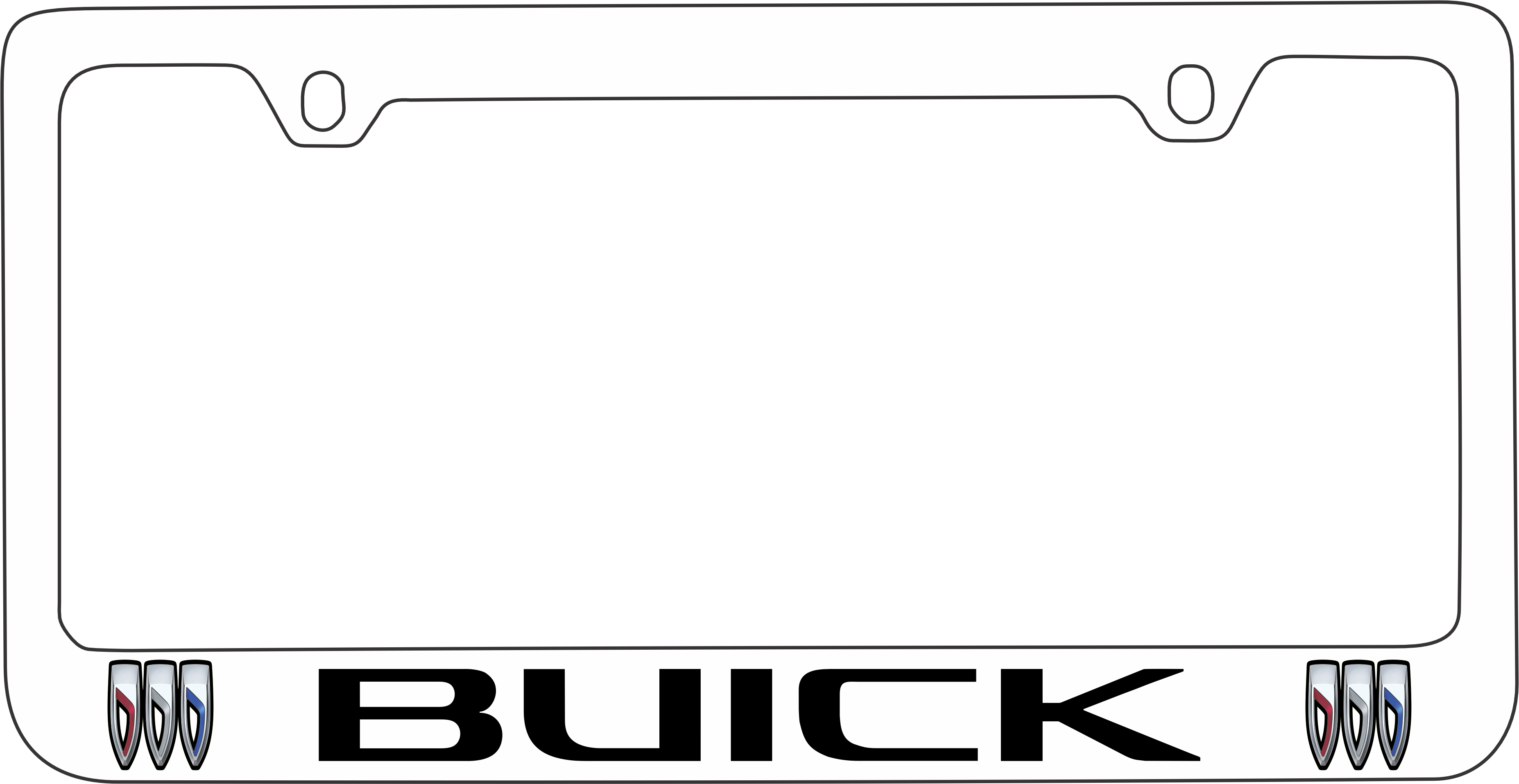 Buick White License Plate Frame