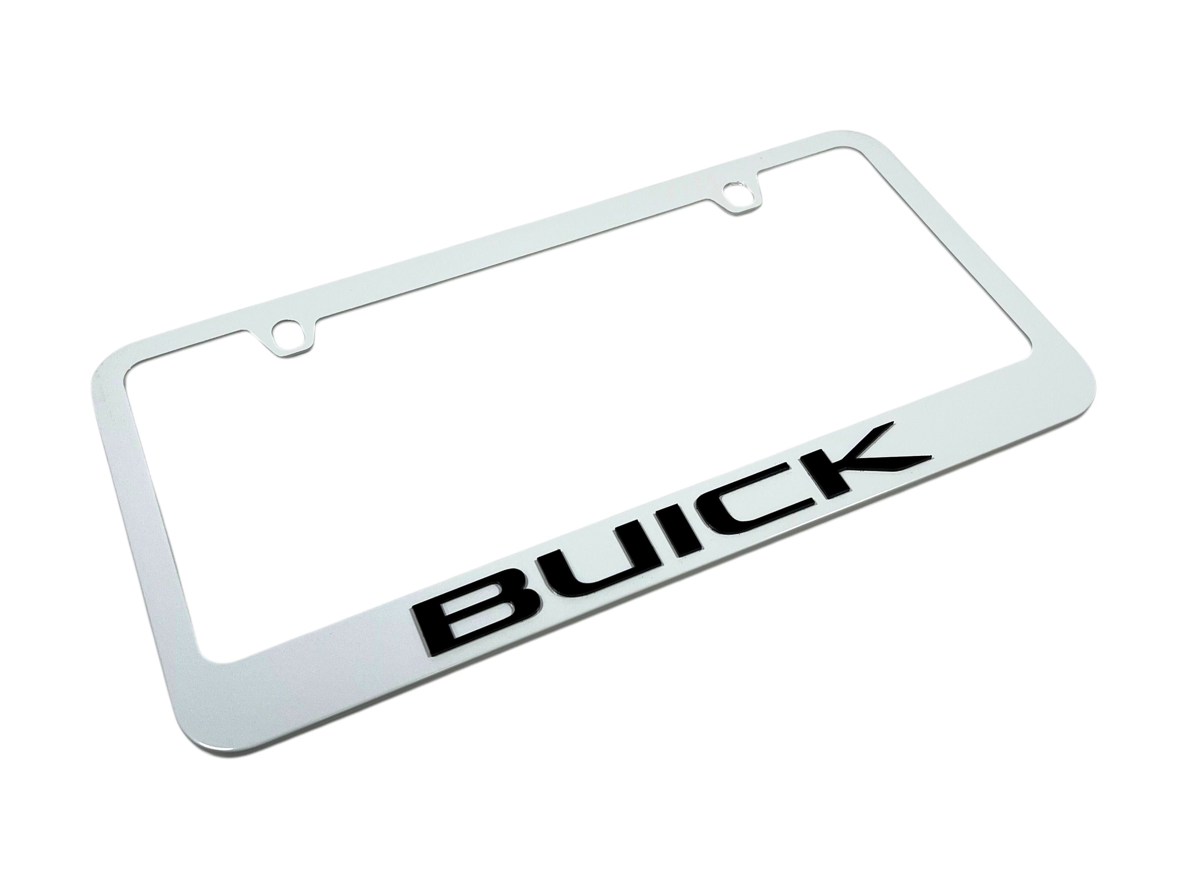 Buick White License Plate Frame