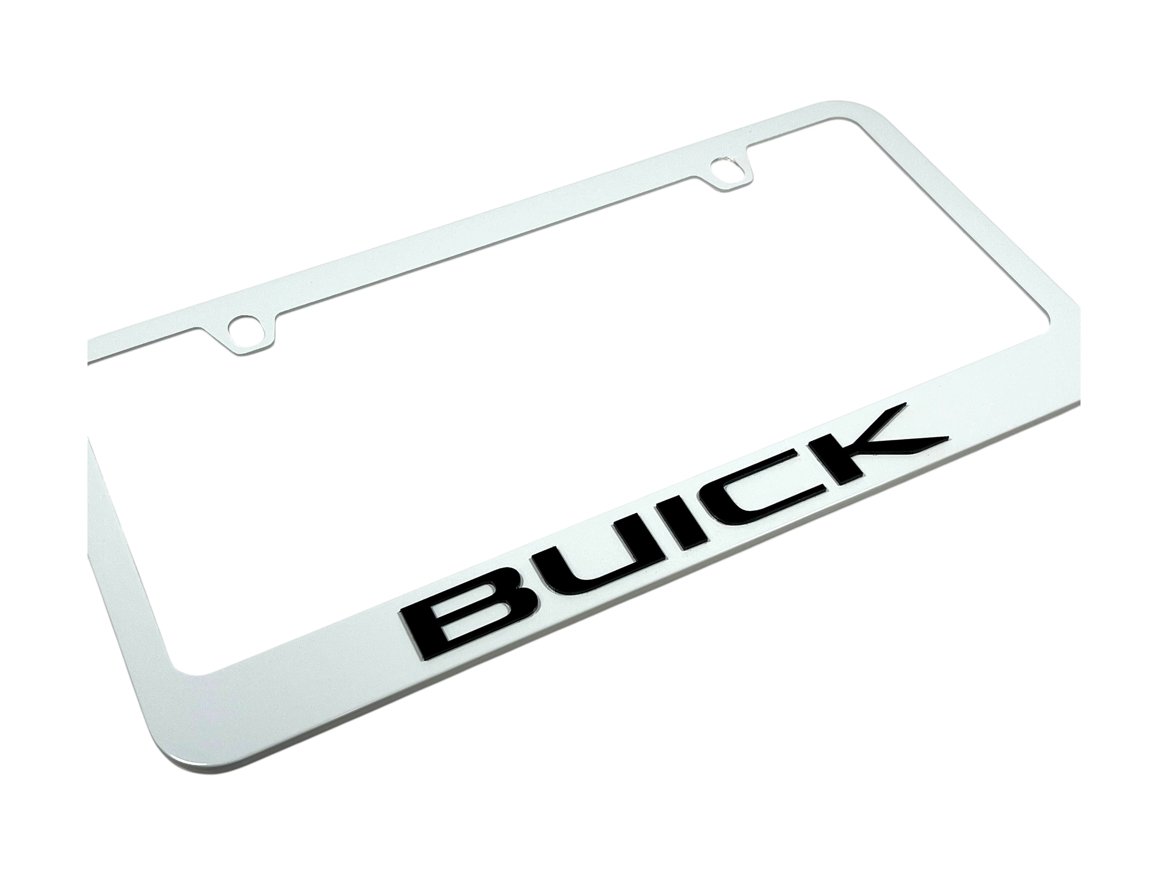 Buick White License Plate Frame