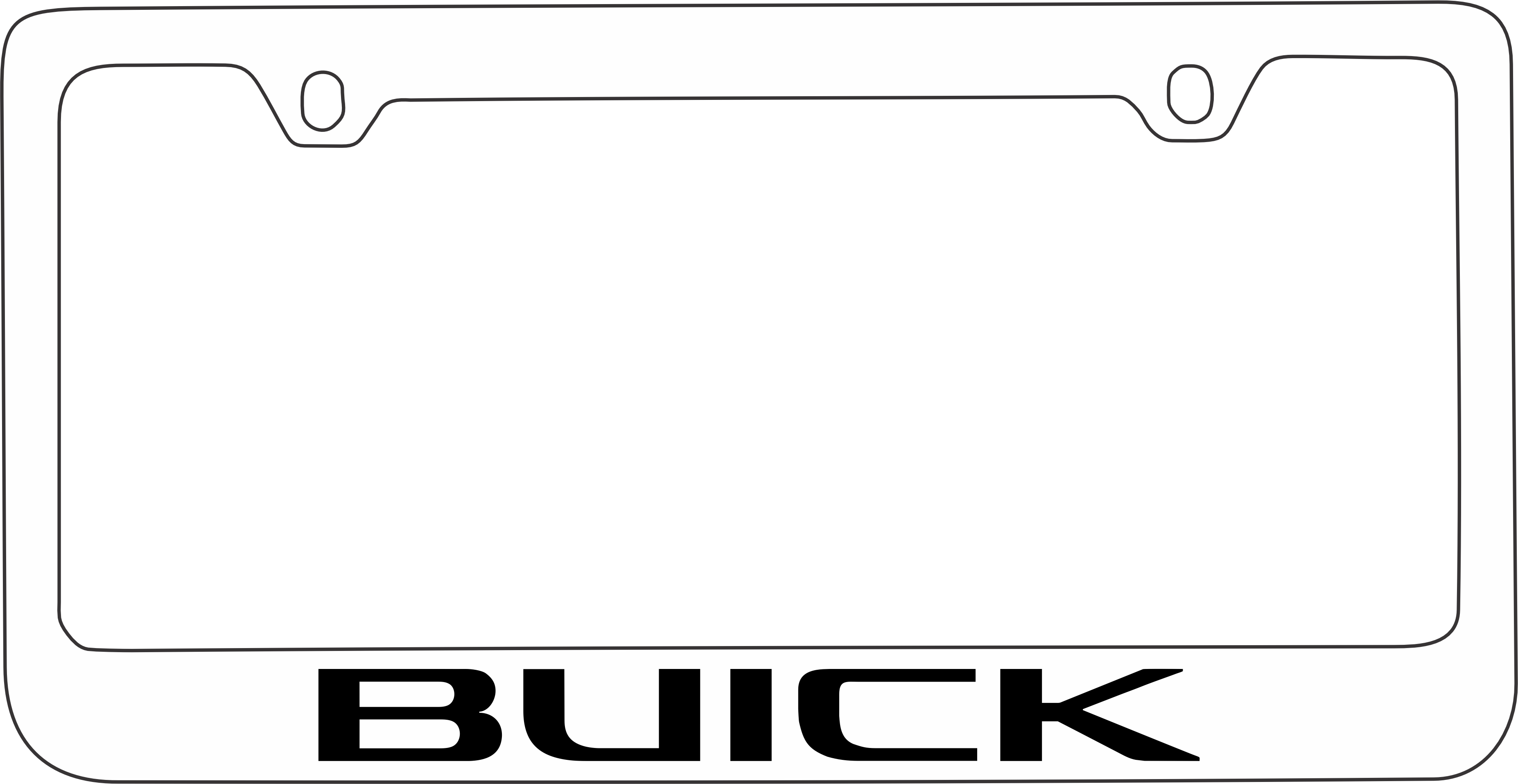 Buick White License Plate Frame