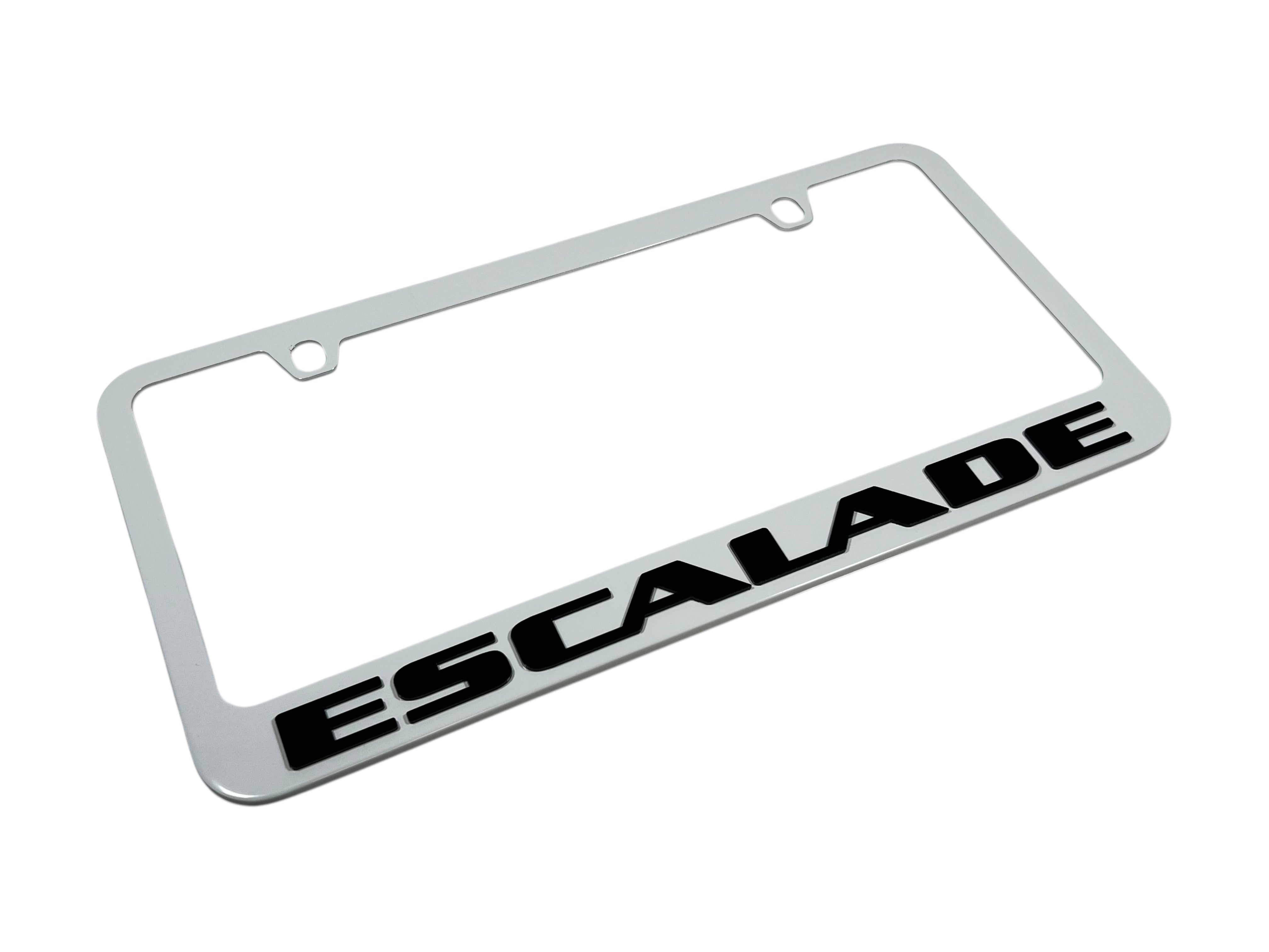 Cadillac Escalade White License Plate Frame