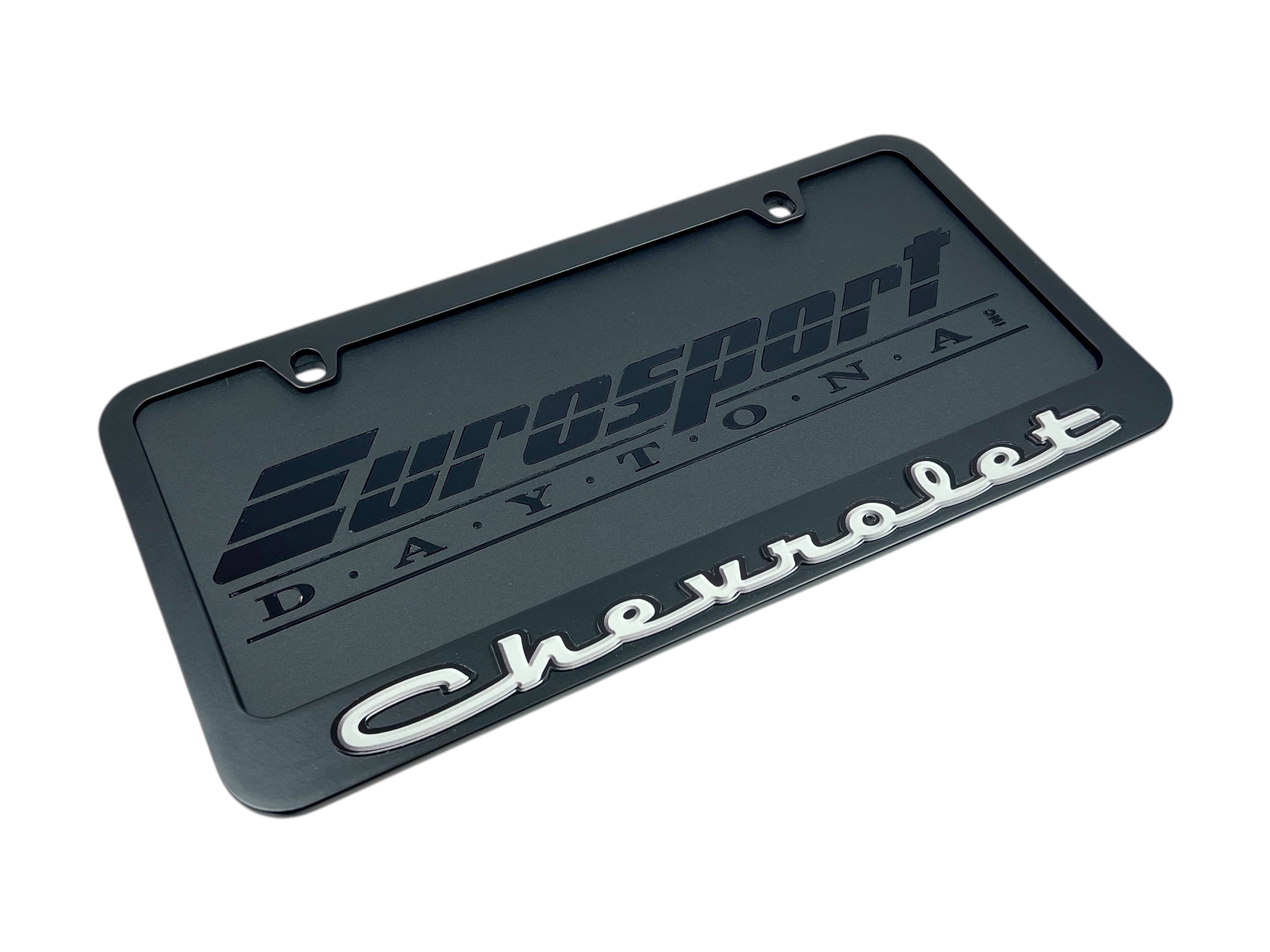 Classic Chevrolet Black License Plate Frame