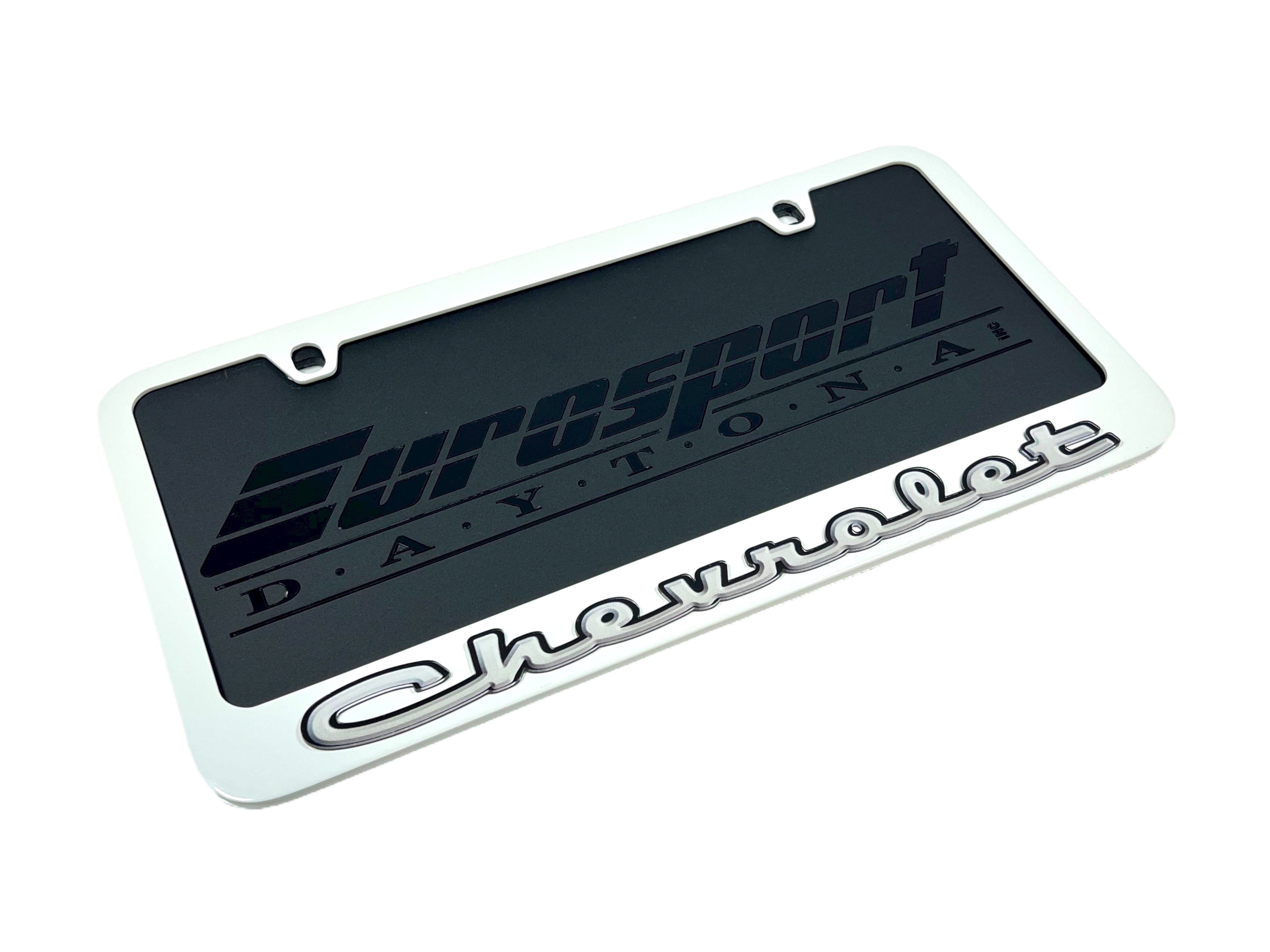 Classic Chevrolet White License Plate Frame