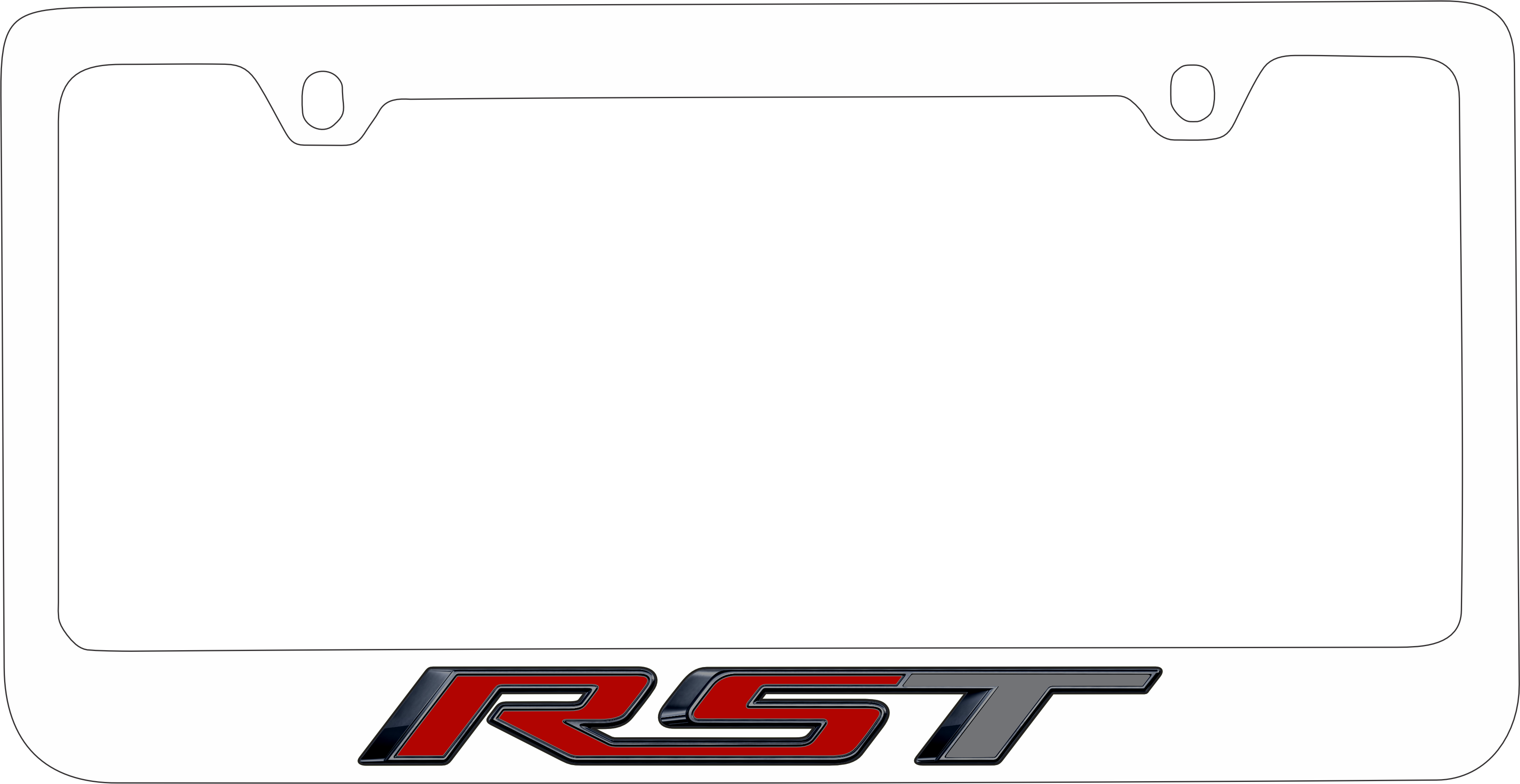 Chevrolet RST White License Plate Frame