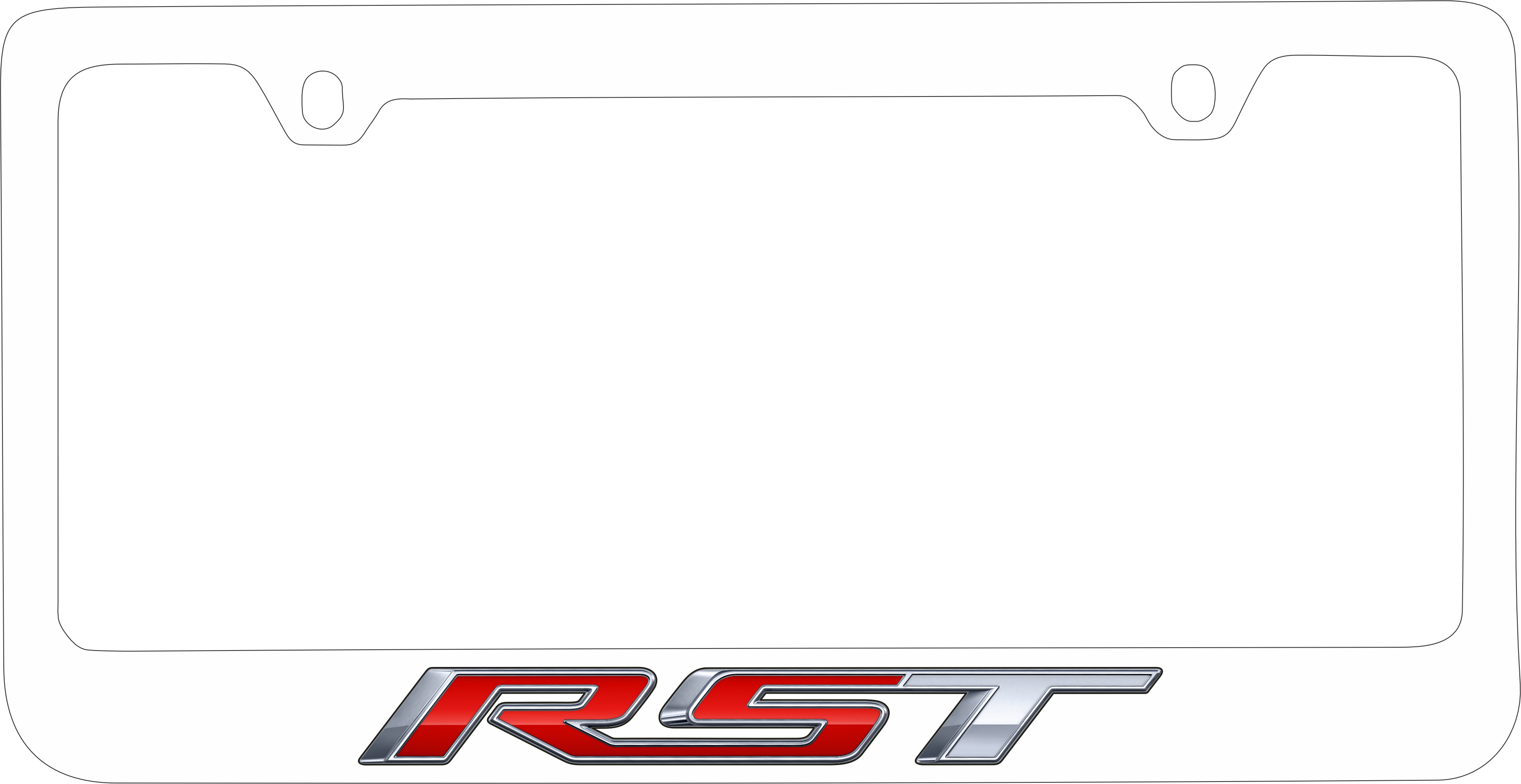 Chevrolet RST White License Plate Frame