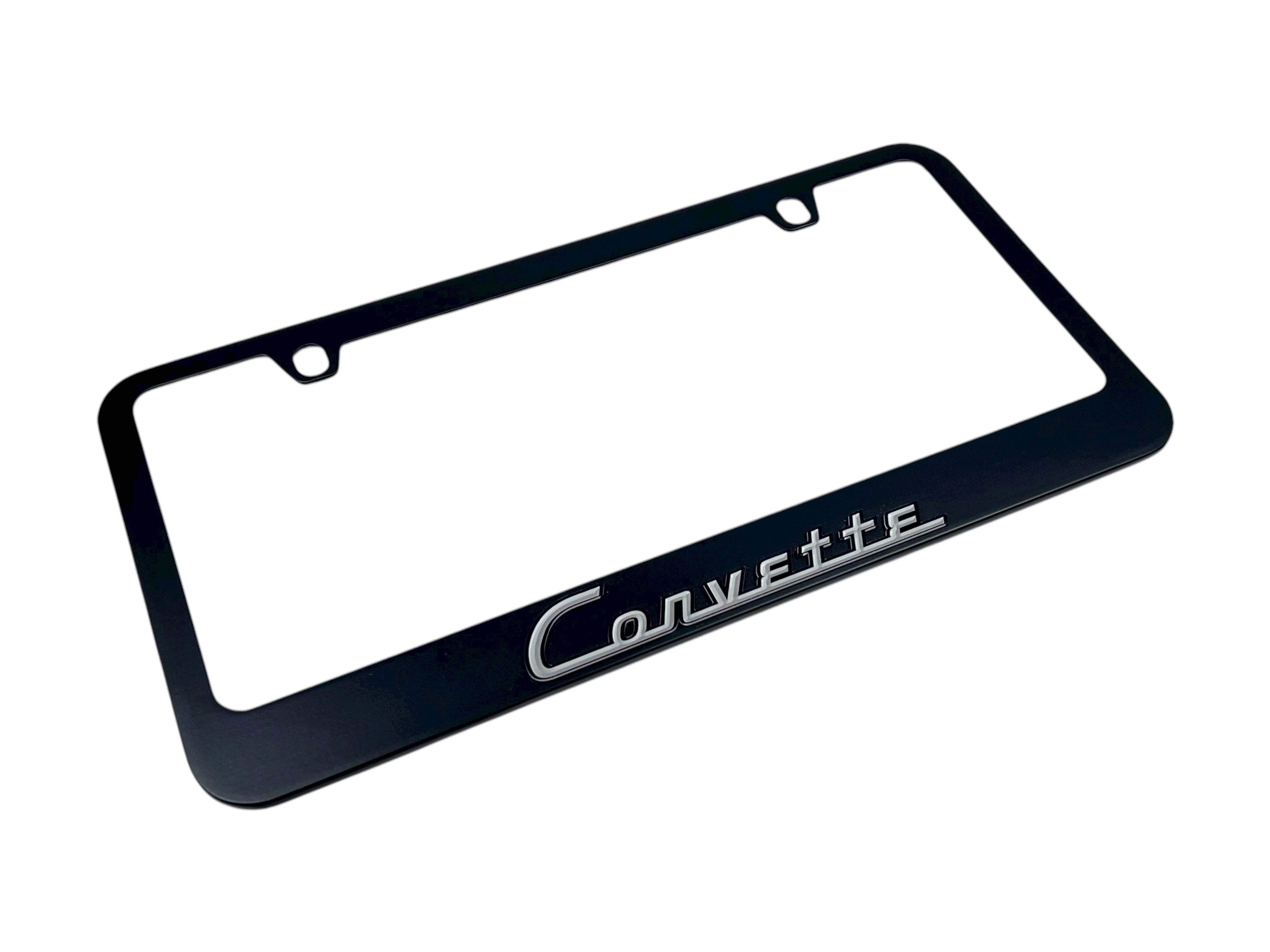Classic Chevrolet Corvette Black License Plate Frame