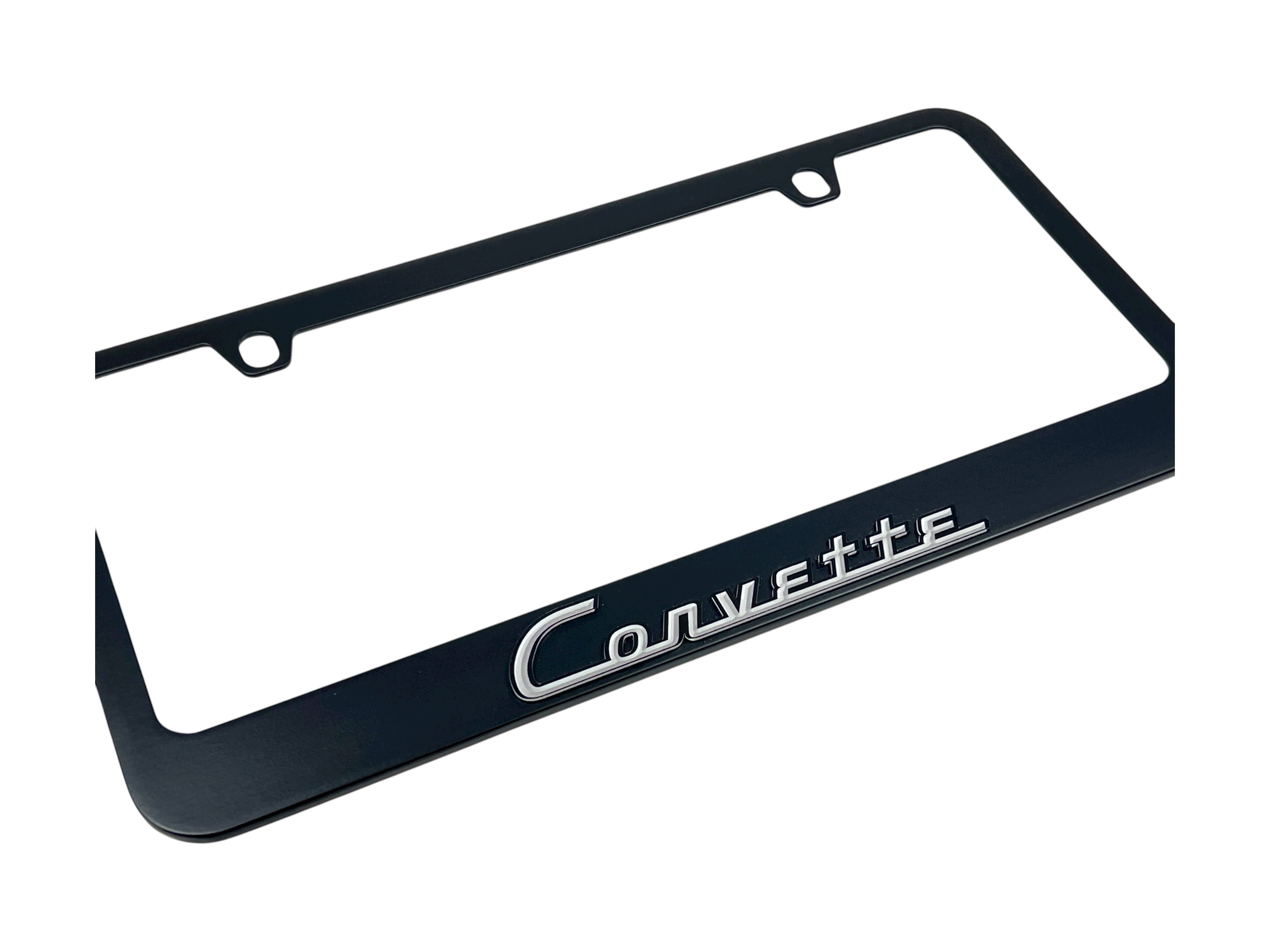 Classic Chevrolet Corvette Black License Plate Frame