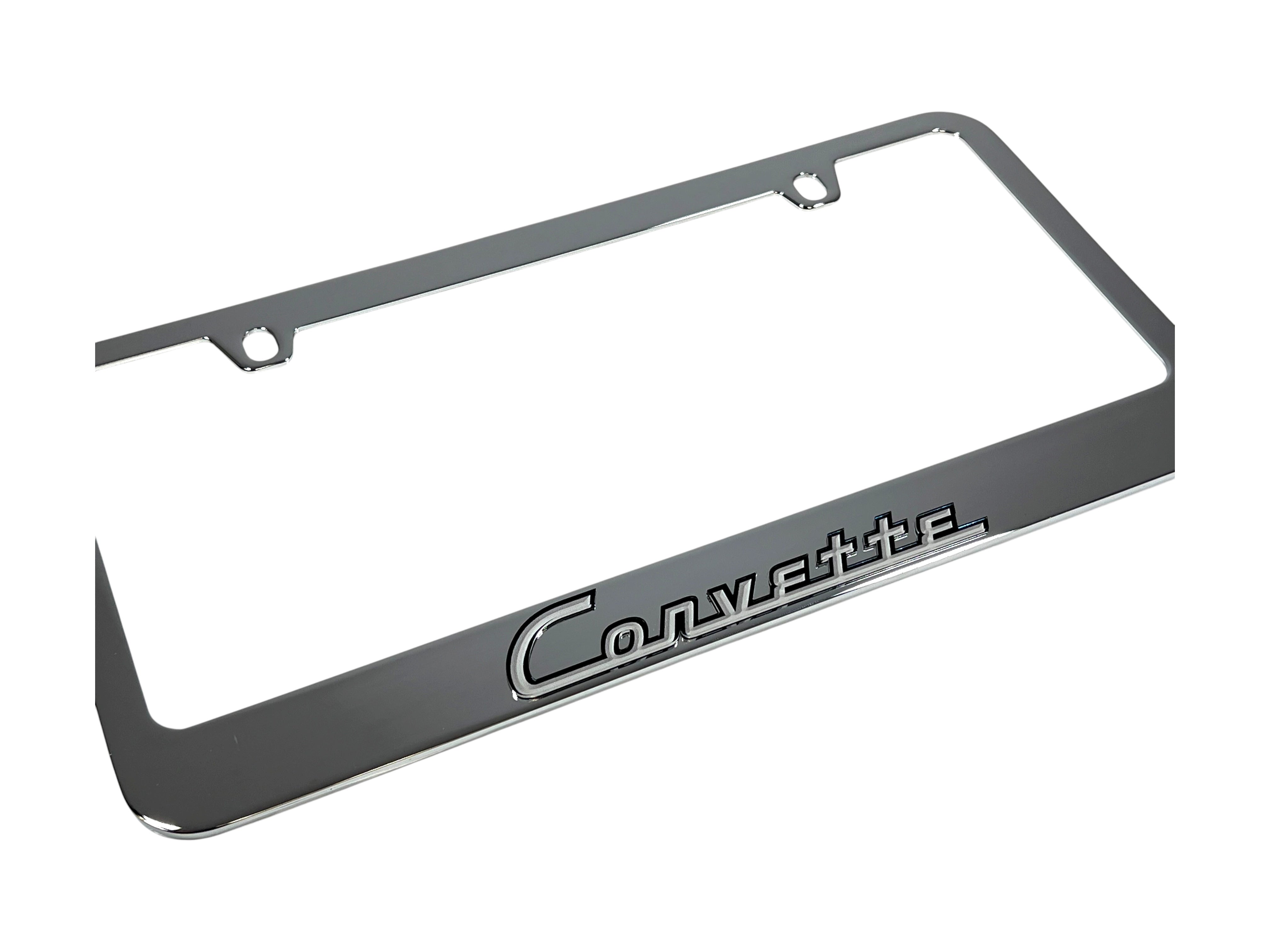 Classic Chevrolet Corvette Chrome License Plate Frame