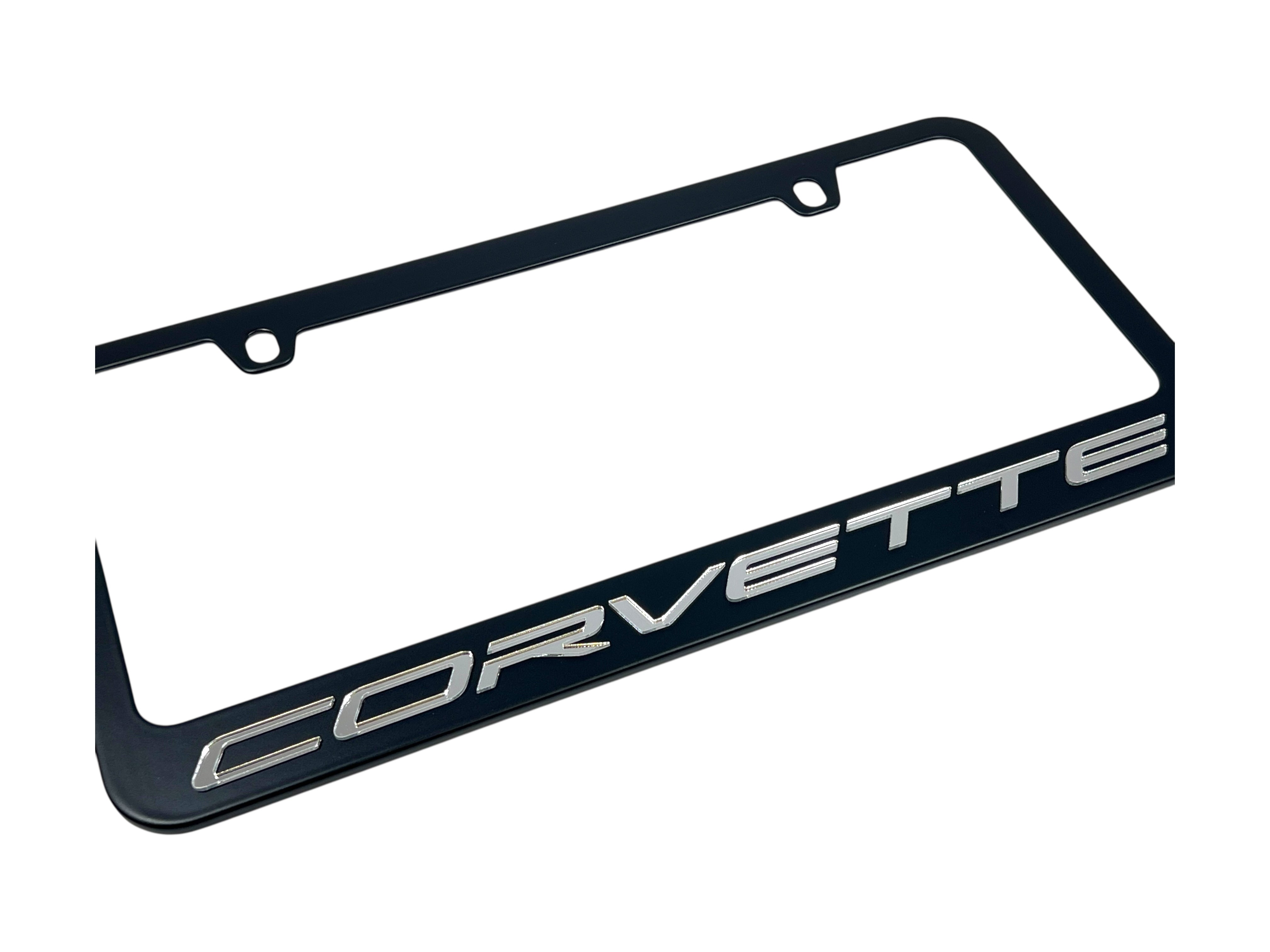 Chevrolet Corvette C8 Black License Plate Frame
