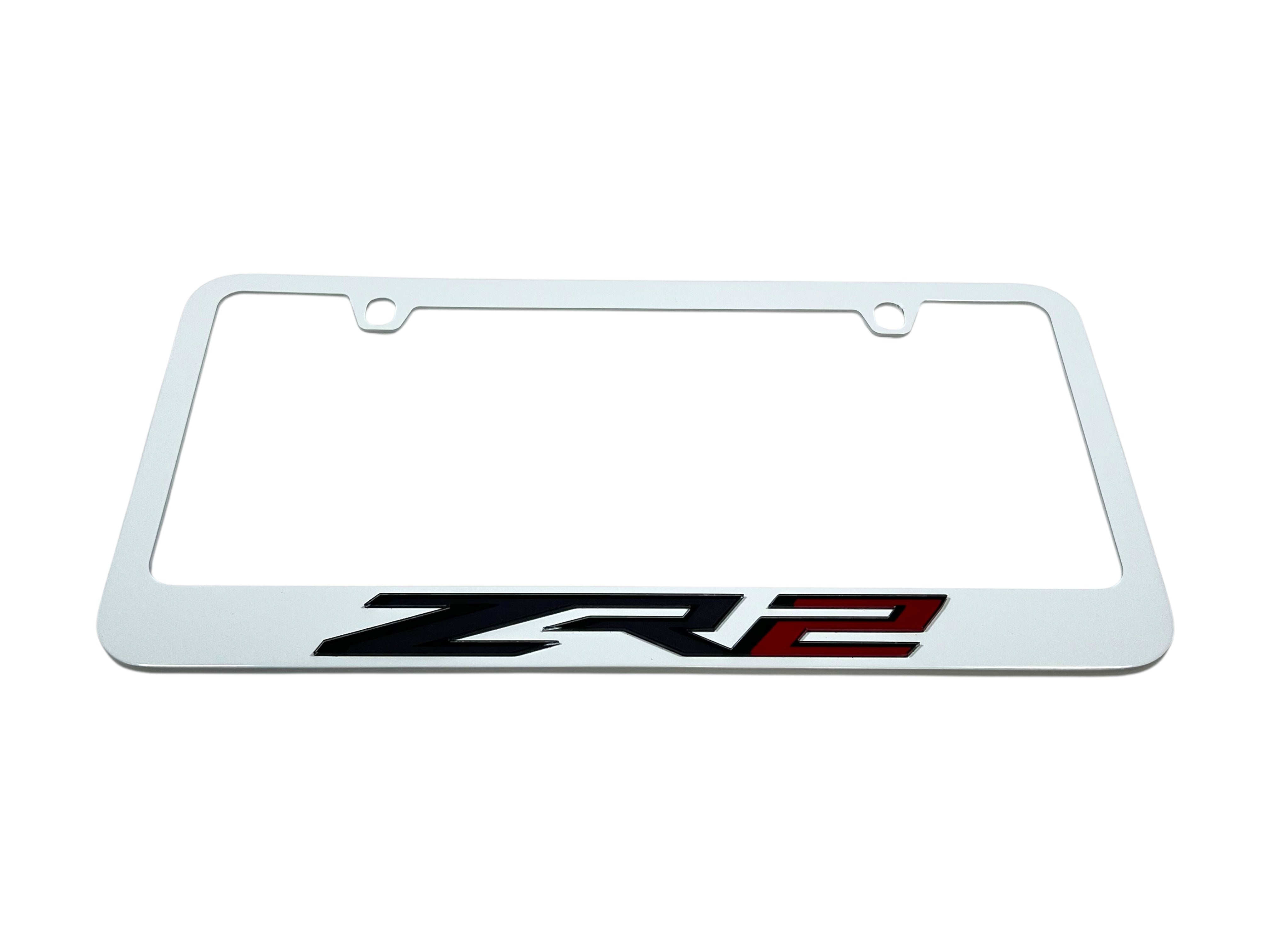 Chevrolet ZR2 White License Plate Frame