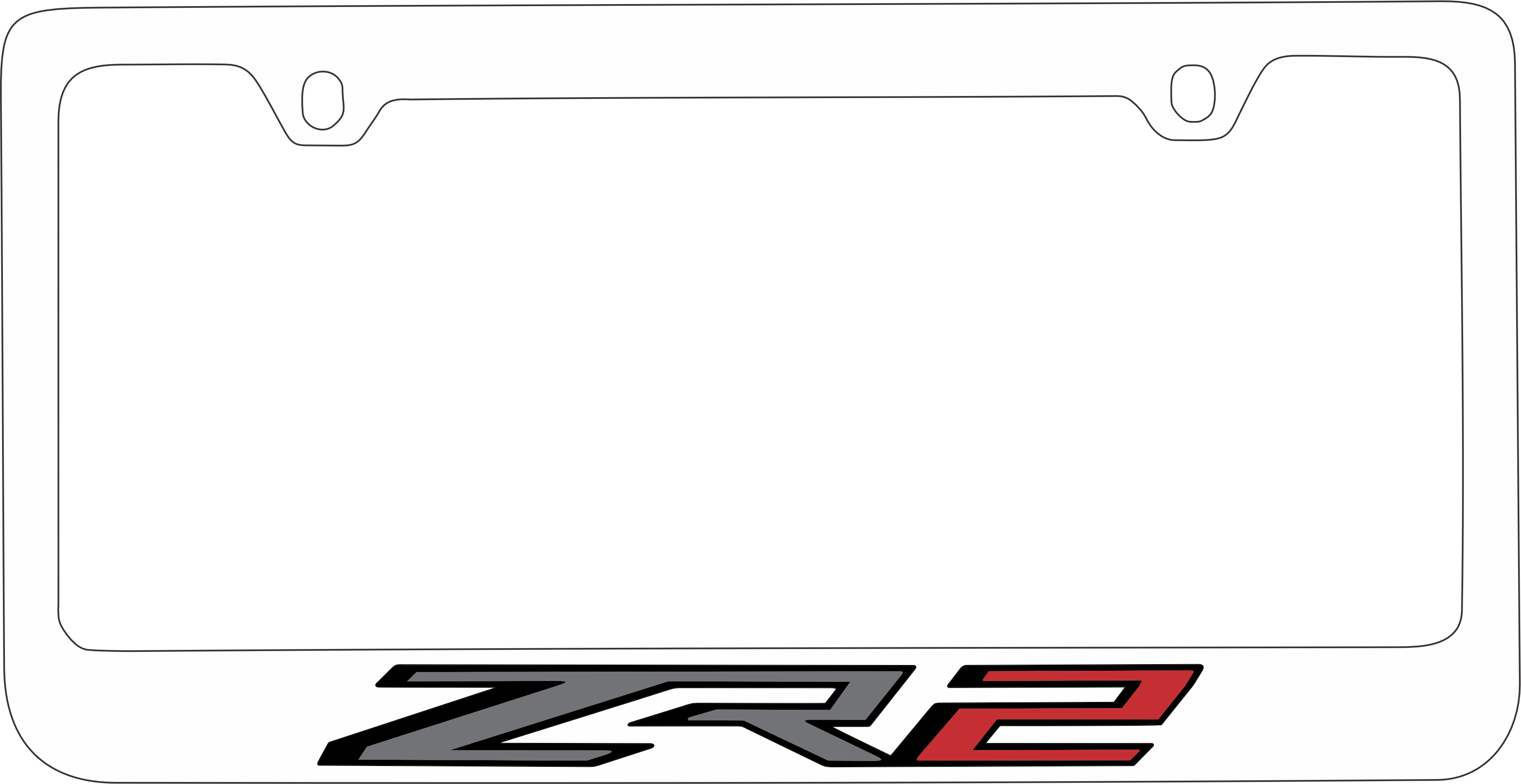 Chevrolet ZR2 White License Plate Frame