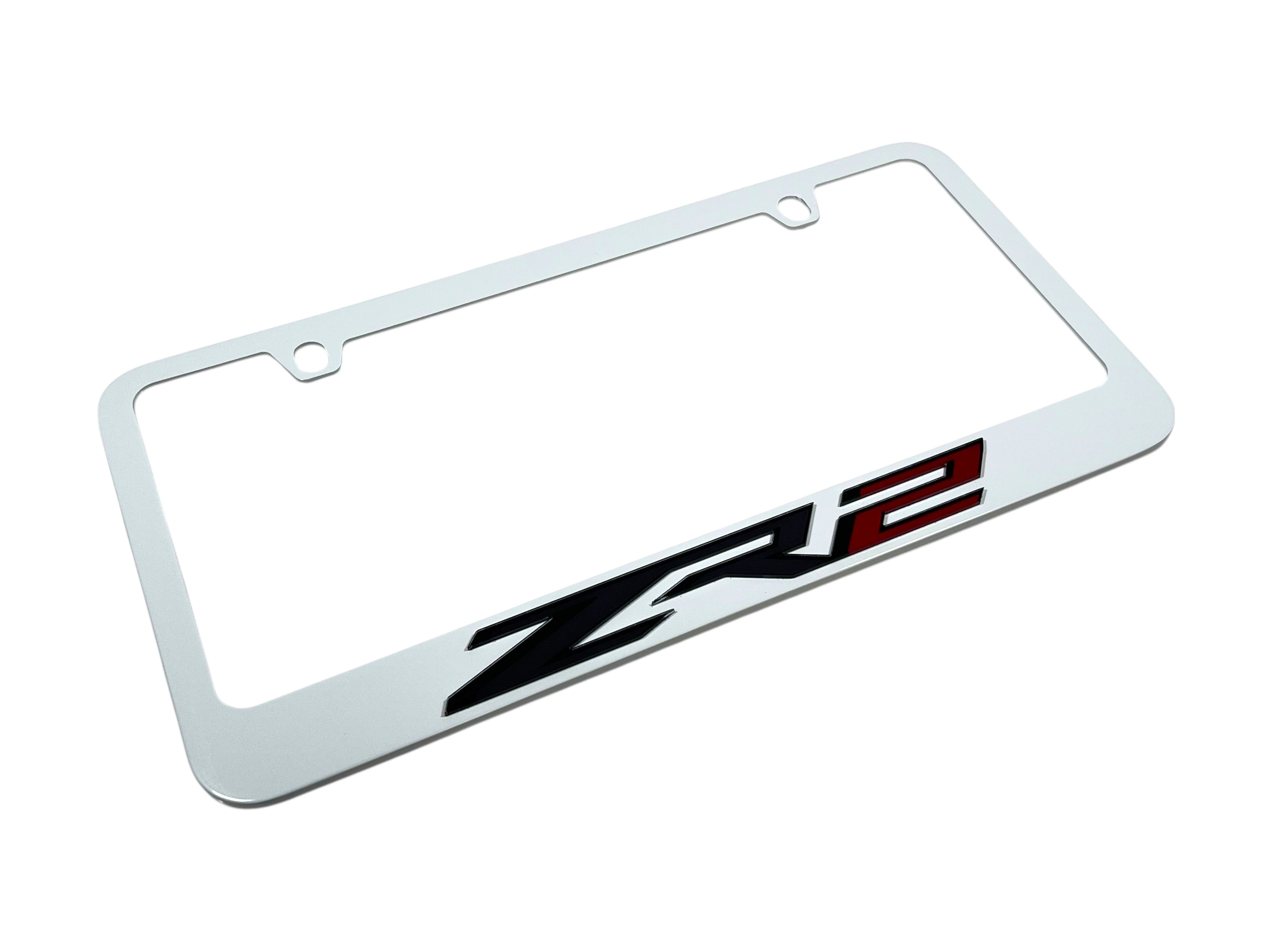 Chevrolet ZR2 White License Plate Frame