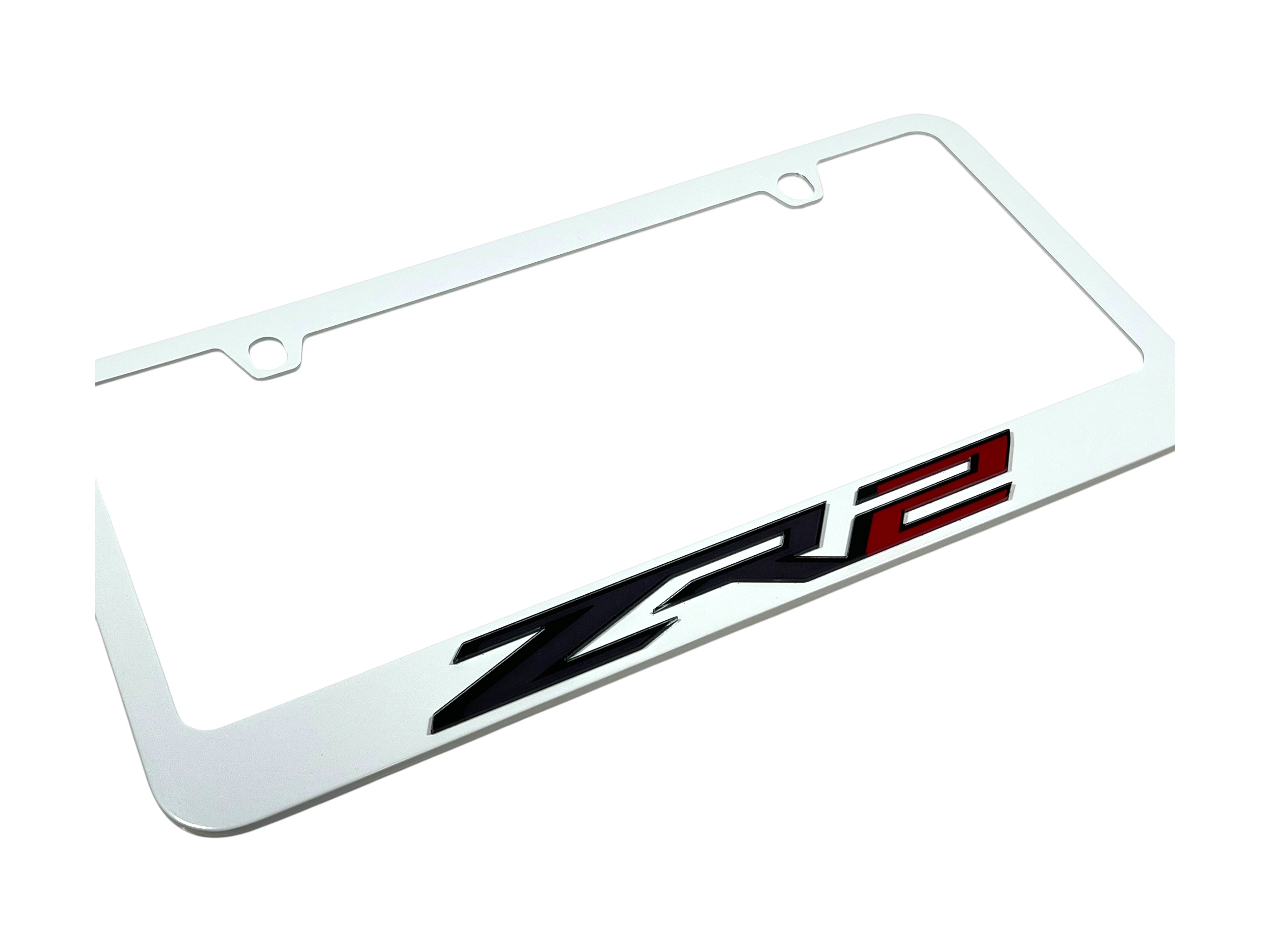 Chevrolet ZR2 White License Plate Frame