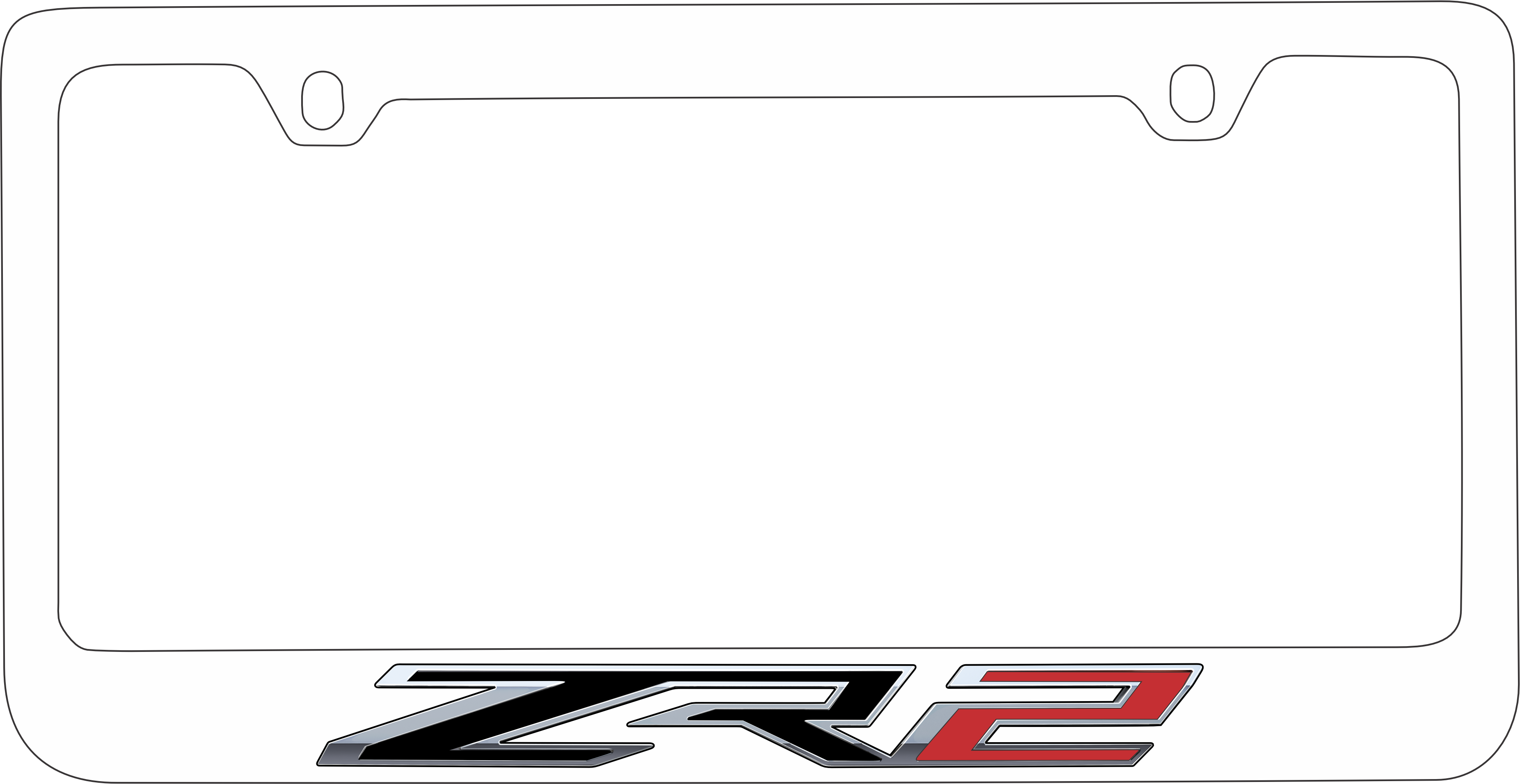 Chevrolet ZR2 White License Plate Frame
