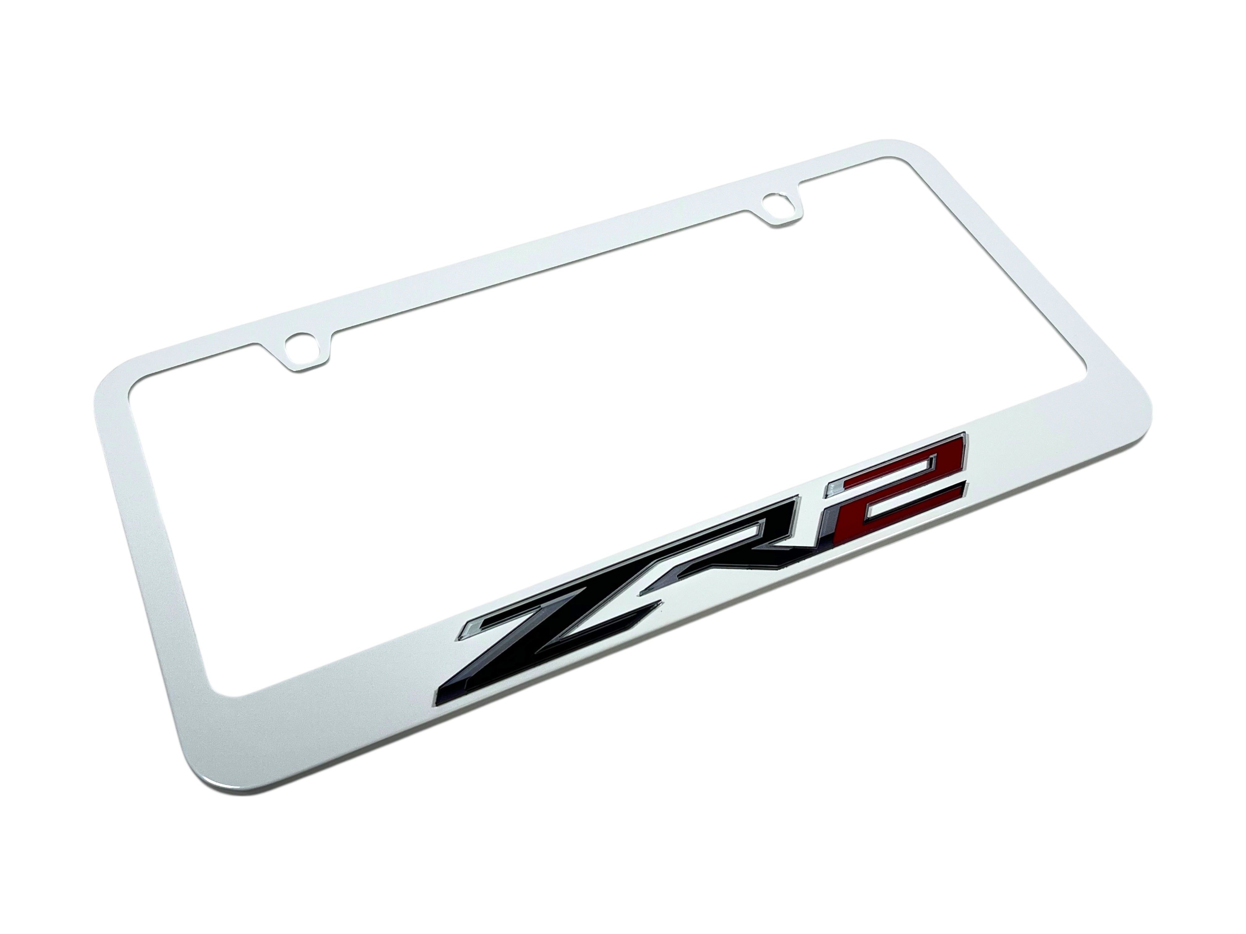 Chevrolet ZR2 White License Plate Frame