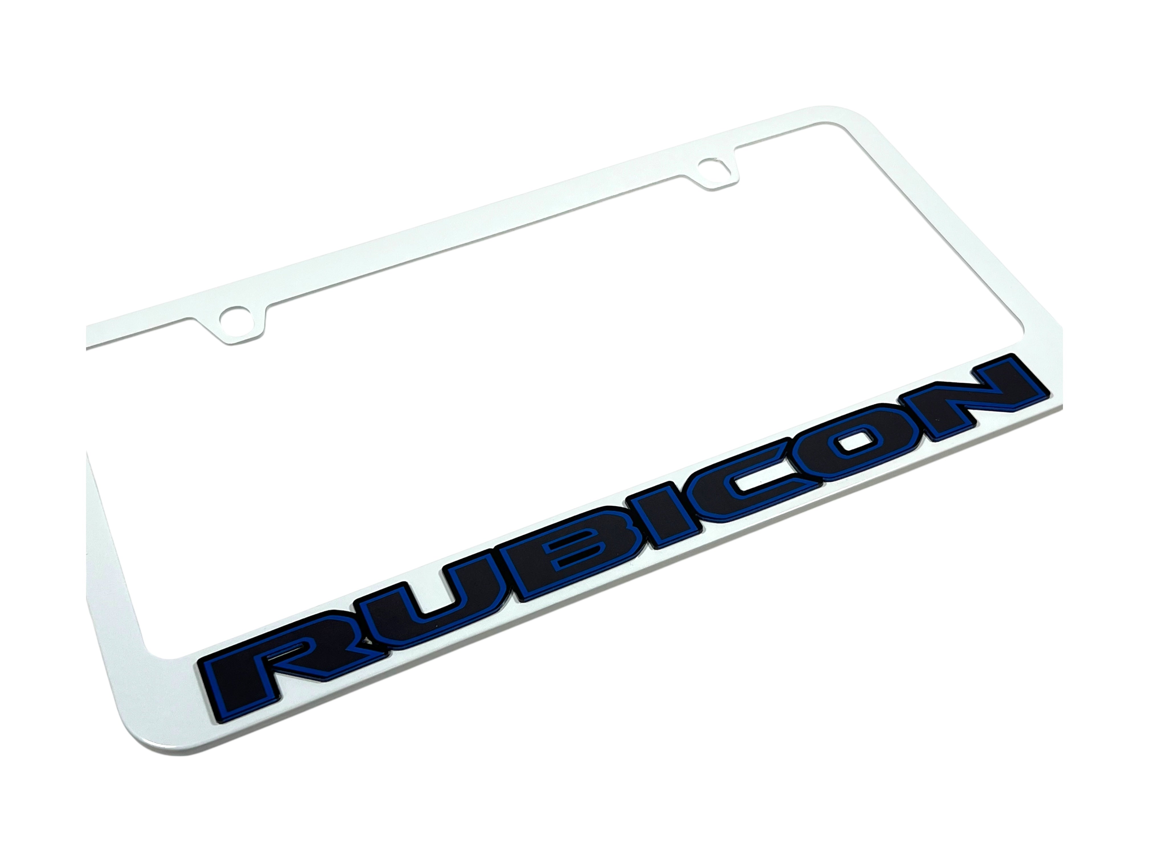 Jeep Rubicon White License Plate Frame