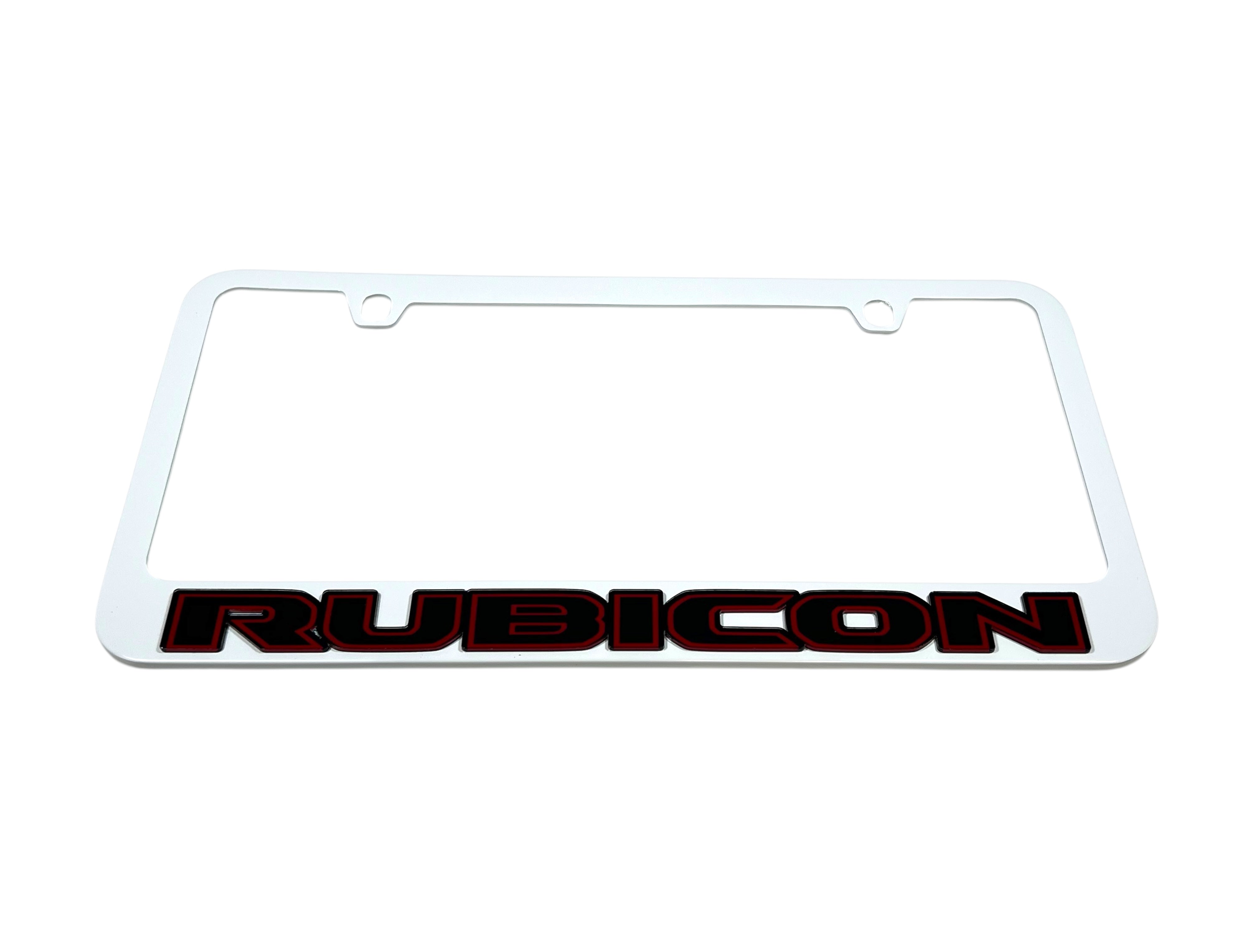 Jeep Rubicon White License Plate Frame