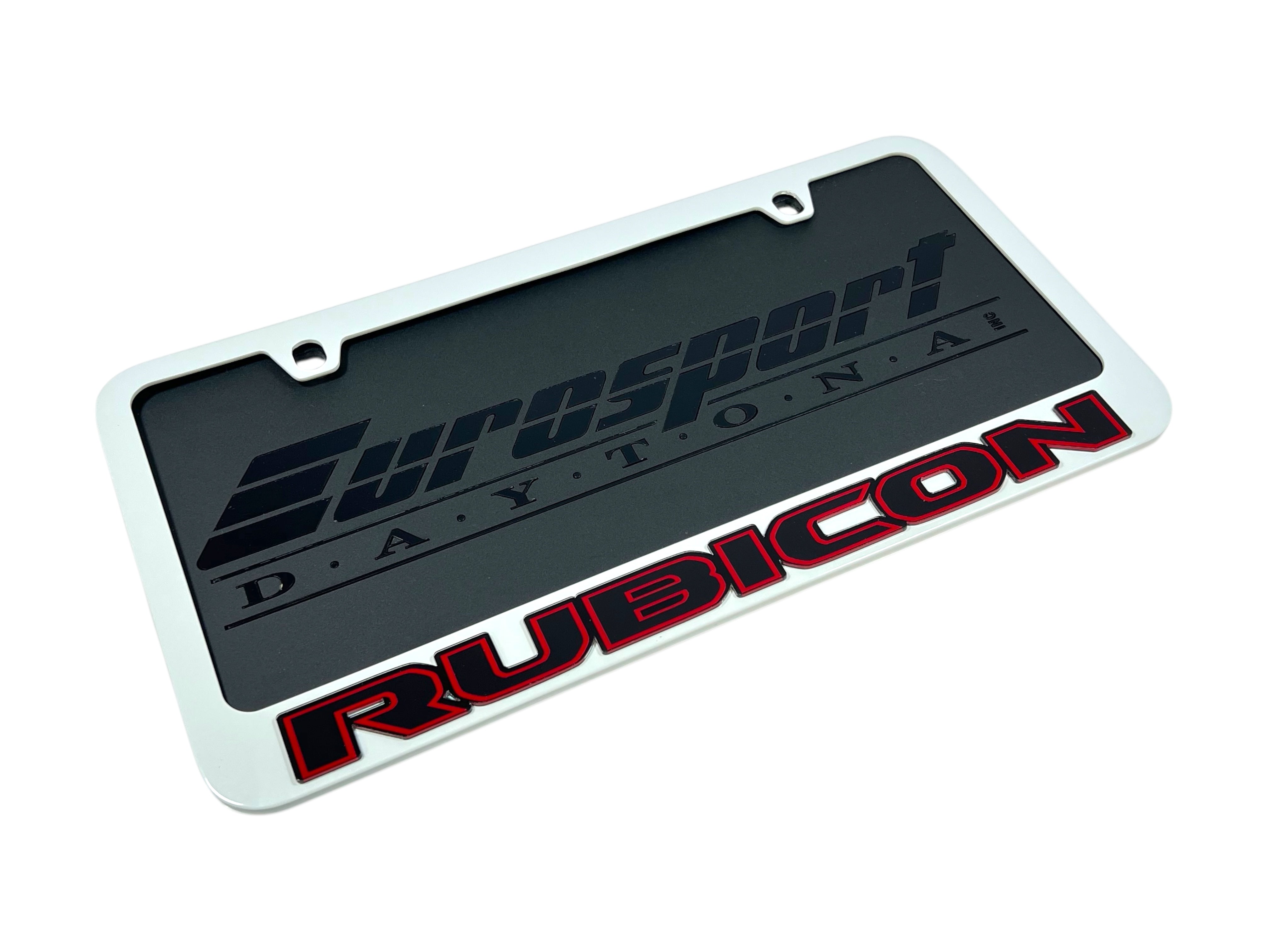 Jeep Rubicon White License Plate Frame