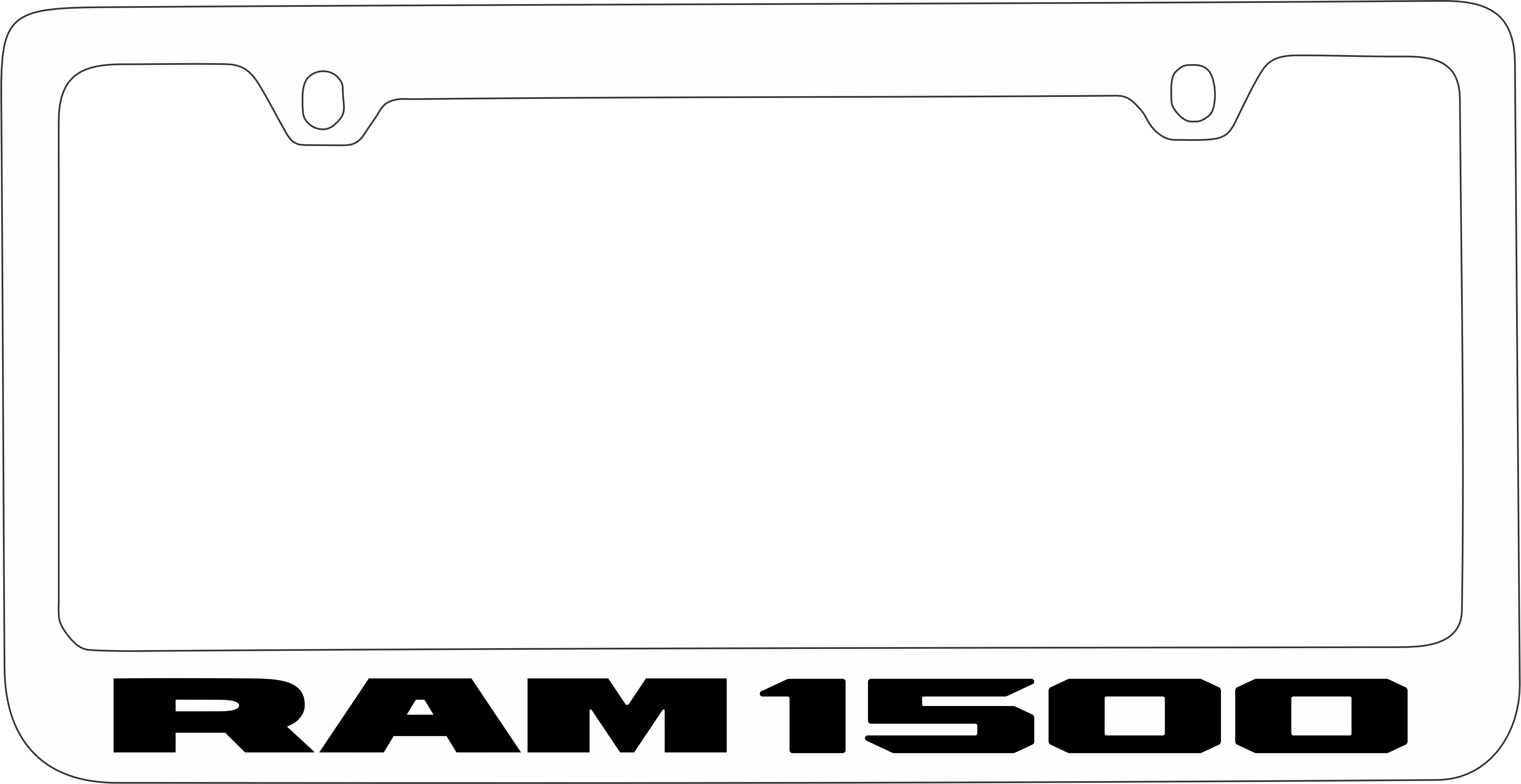 Ram 1500 White License Plate Frame