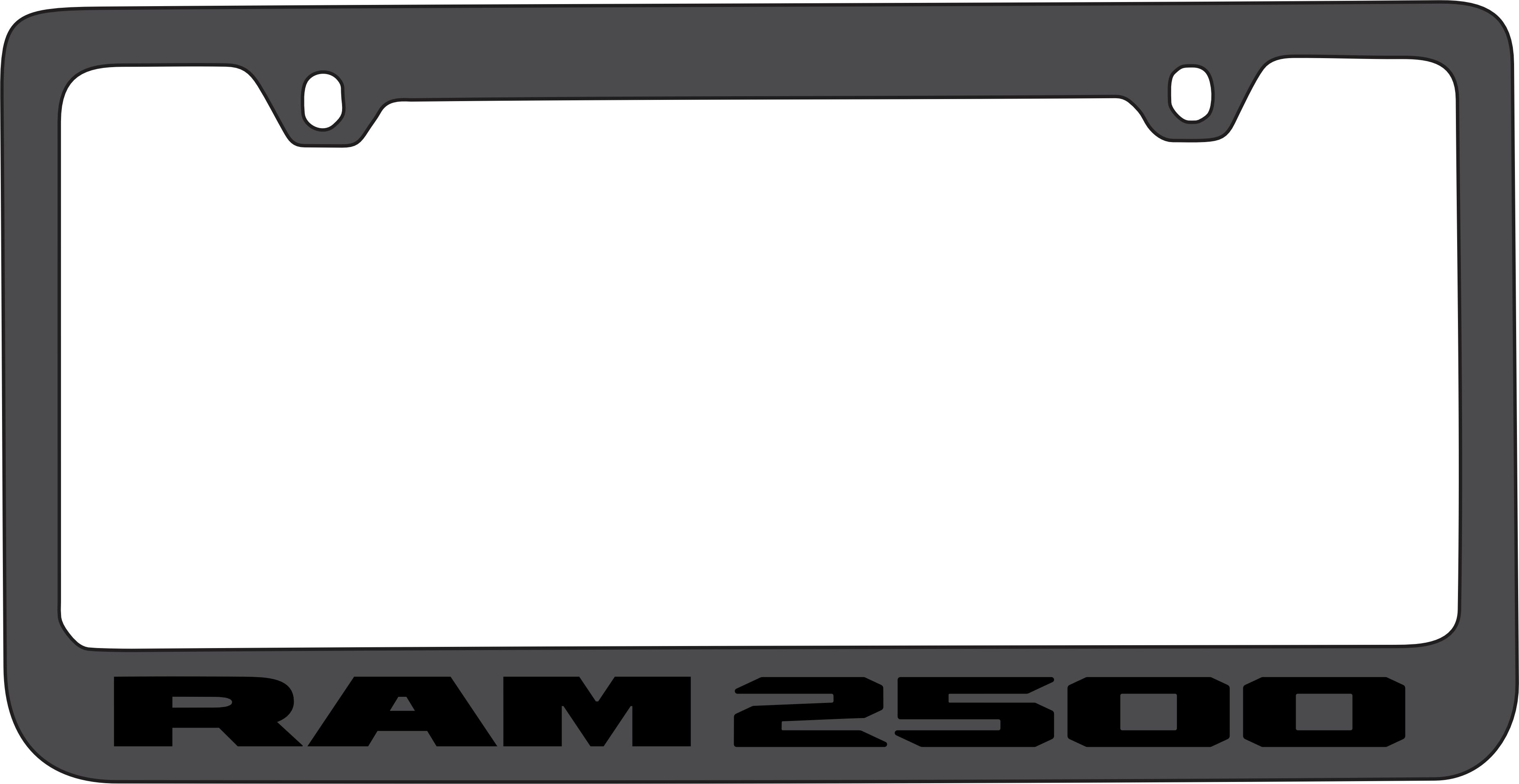 Ram 2500 Black License Plate Frame