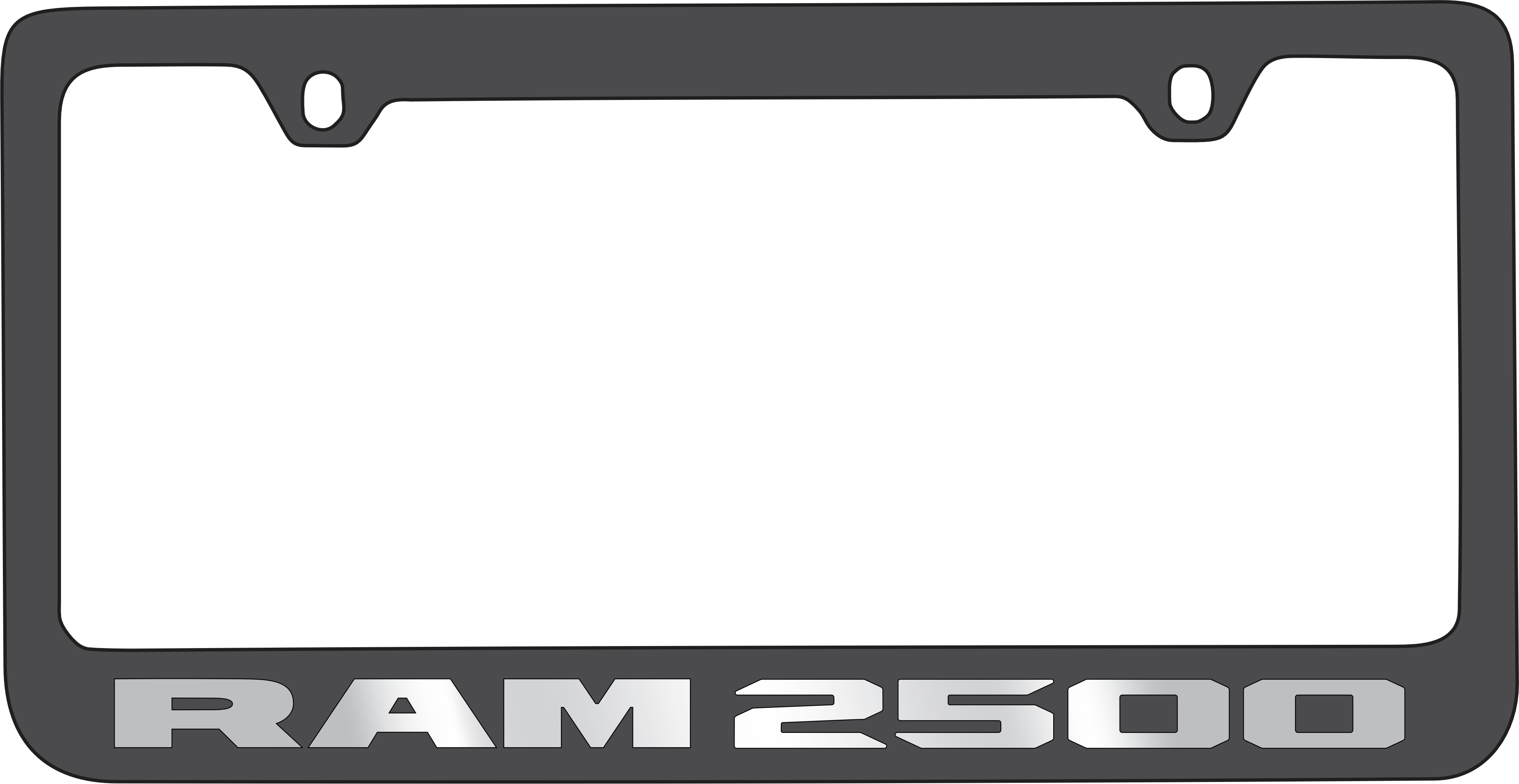 Ram 2500 Black License Plate Frame