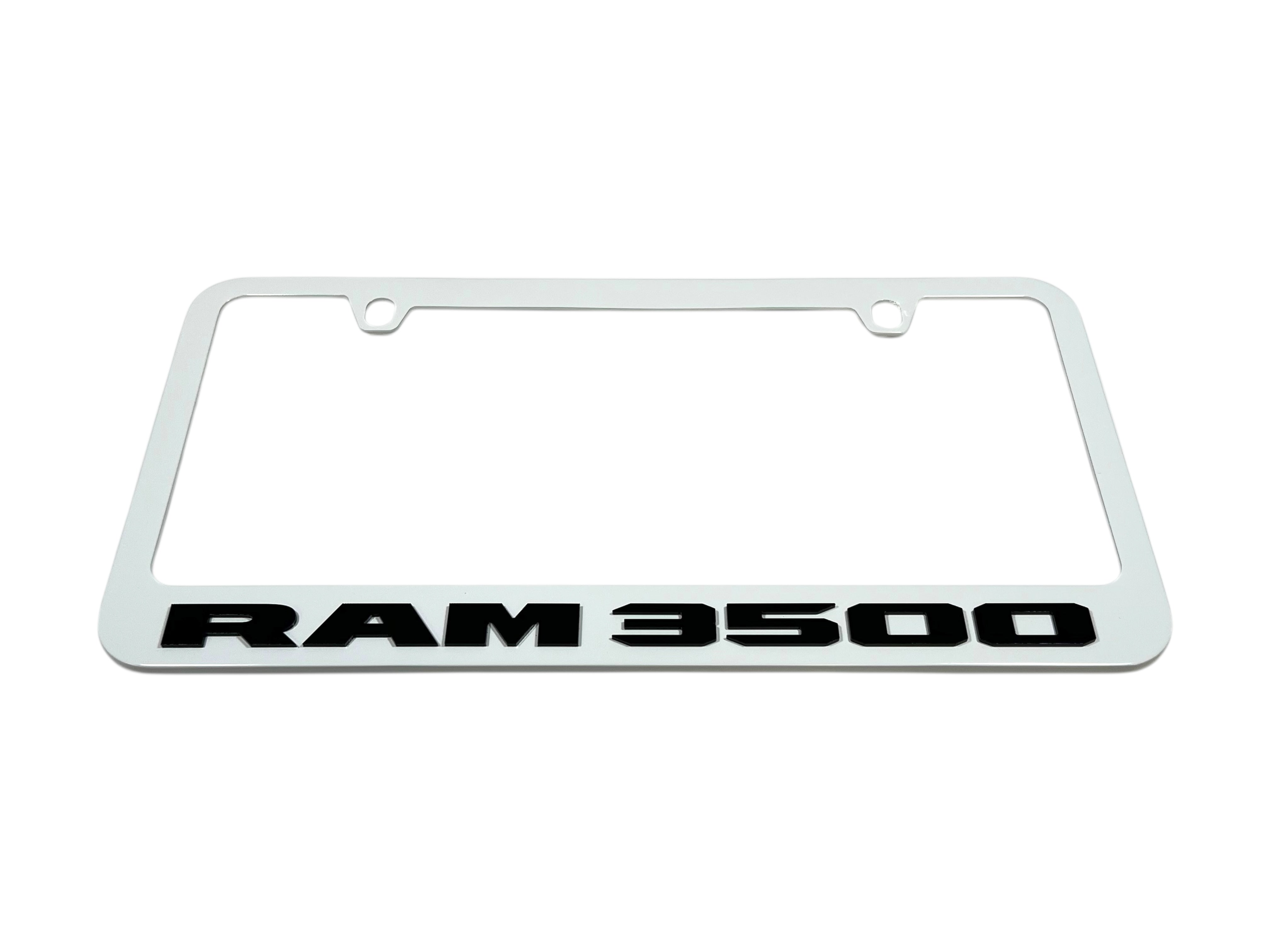 Ram 3500 White License Plate Frame